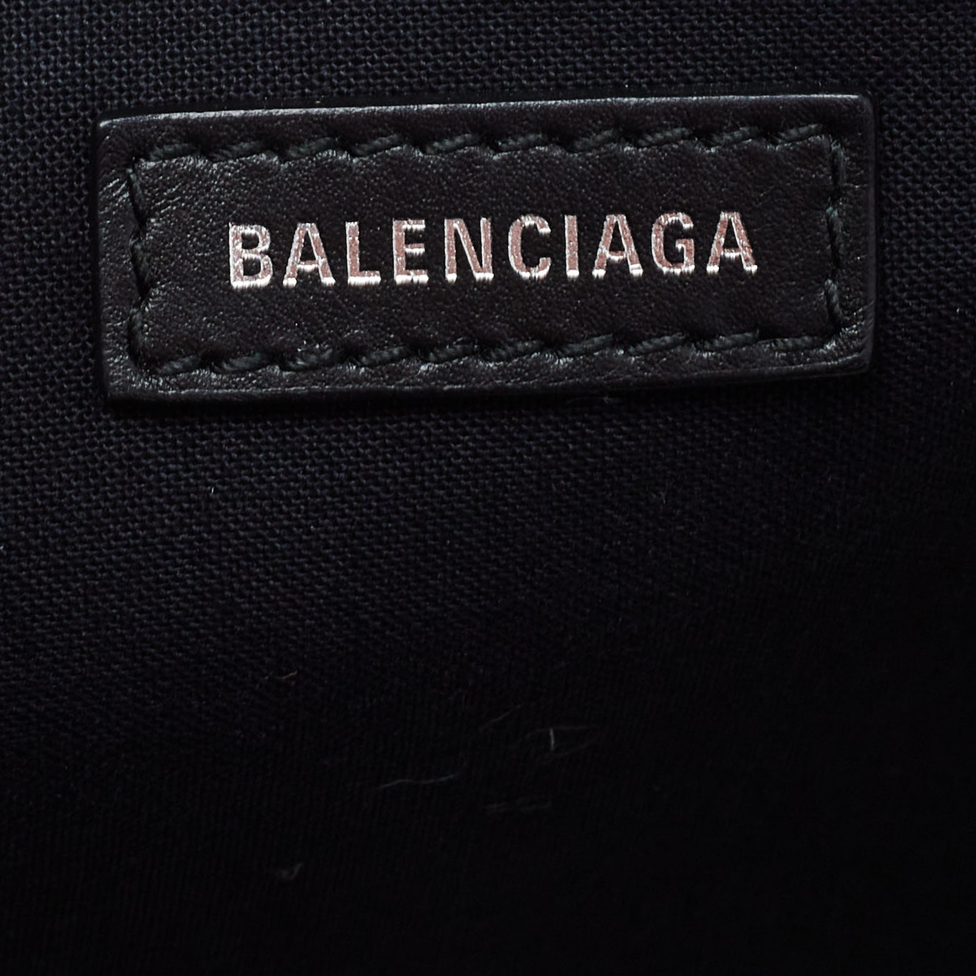 Balenciaga Black/Off White Canvas And Leather Small Cabas Tote