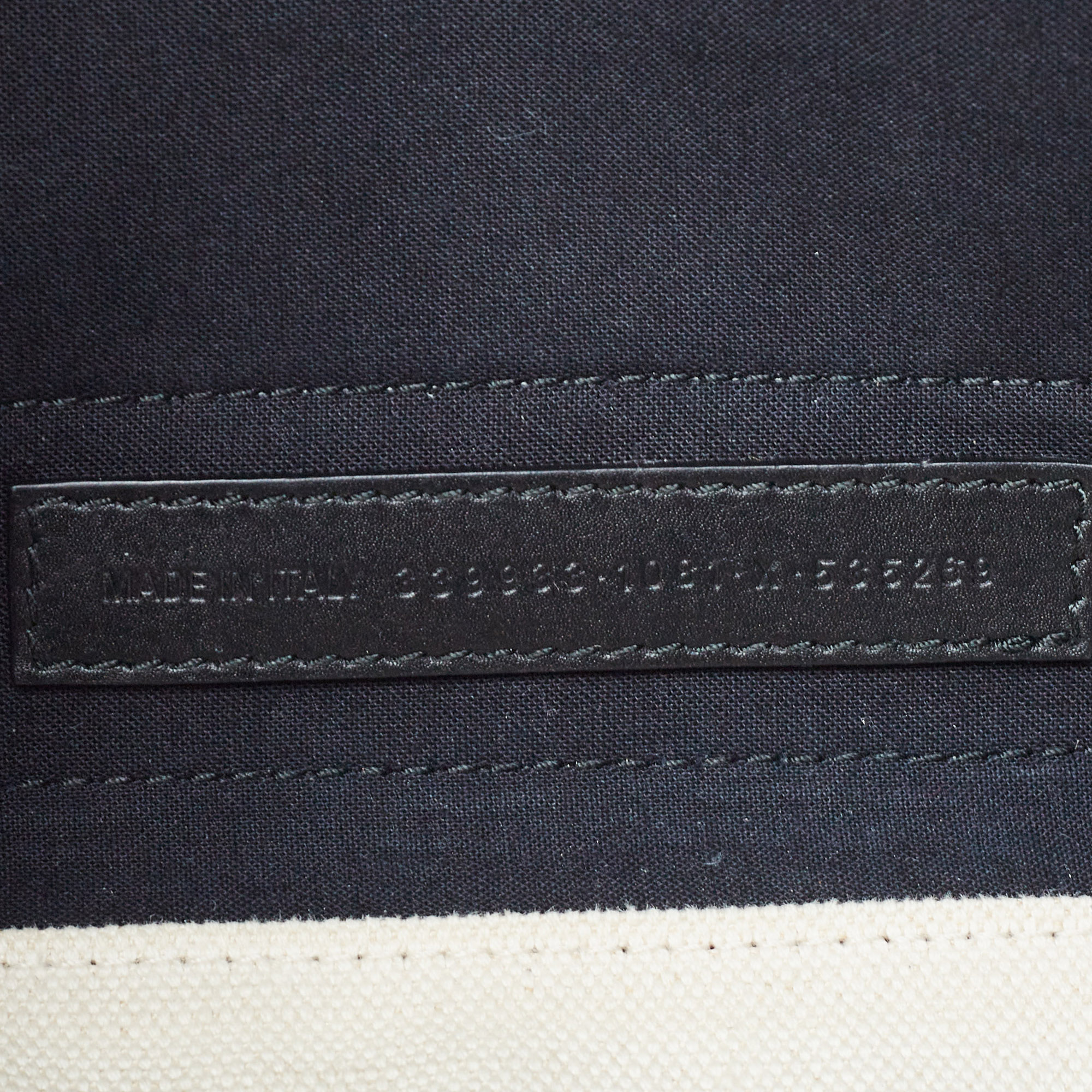 Balenciaga Black/Off White Canvas And Leather Small Cabas Tote