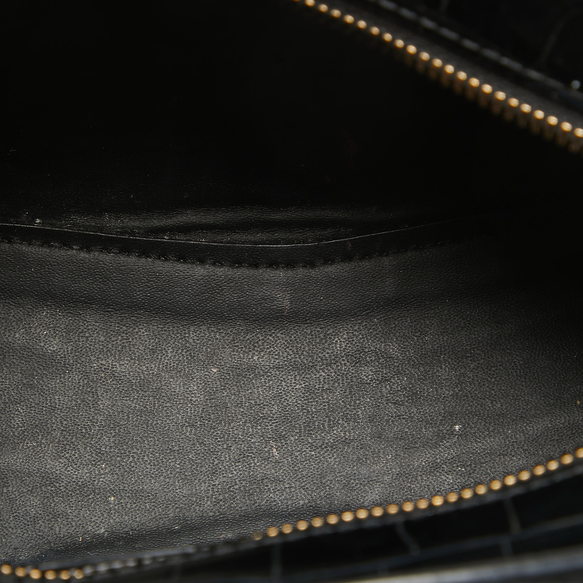Balenciaga Black Croc Embossed Leather Mini Neo Classic Bag