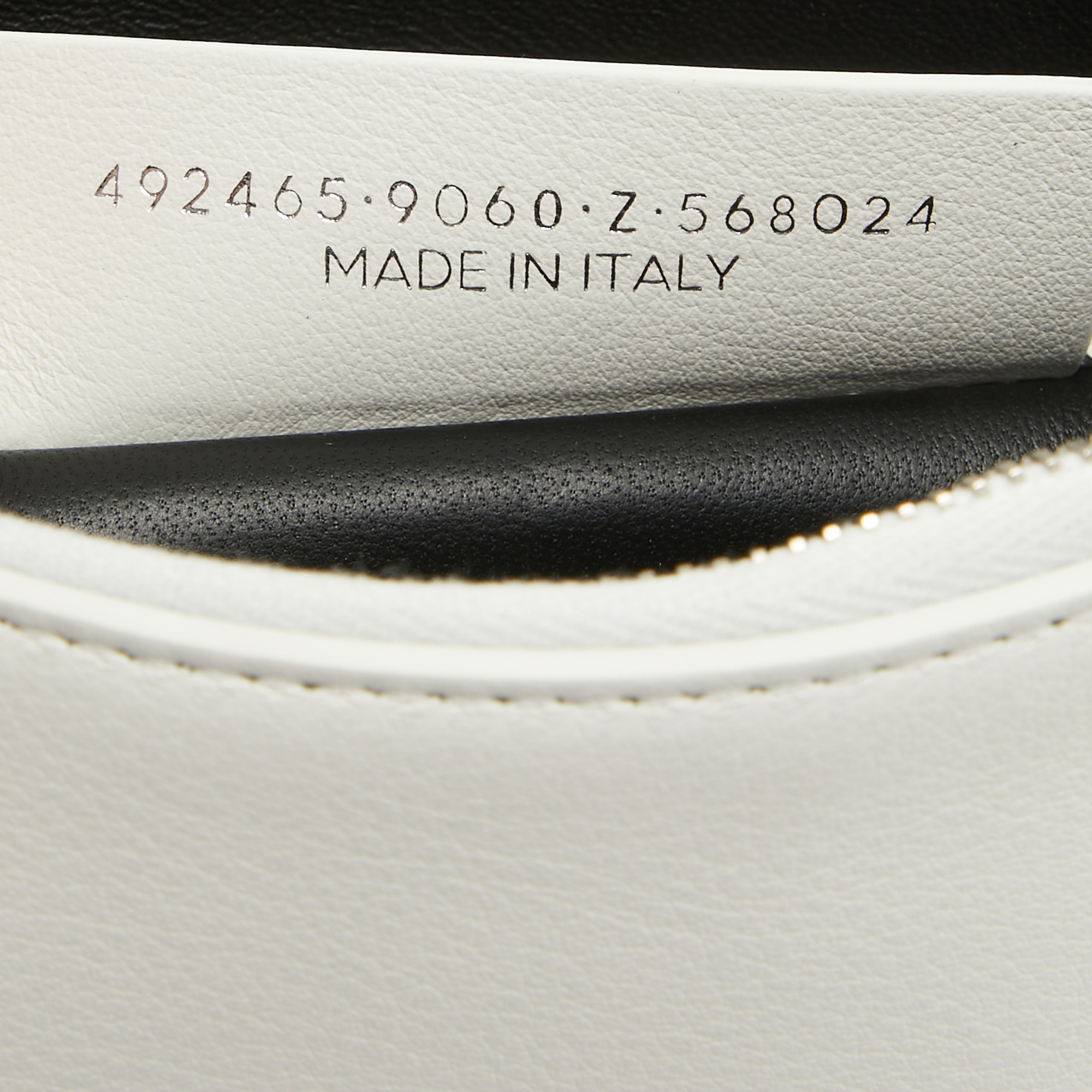 Balenciaga White Leather Zip Pouch