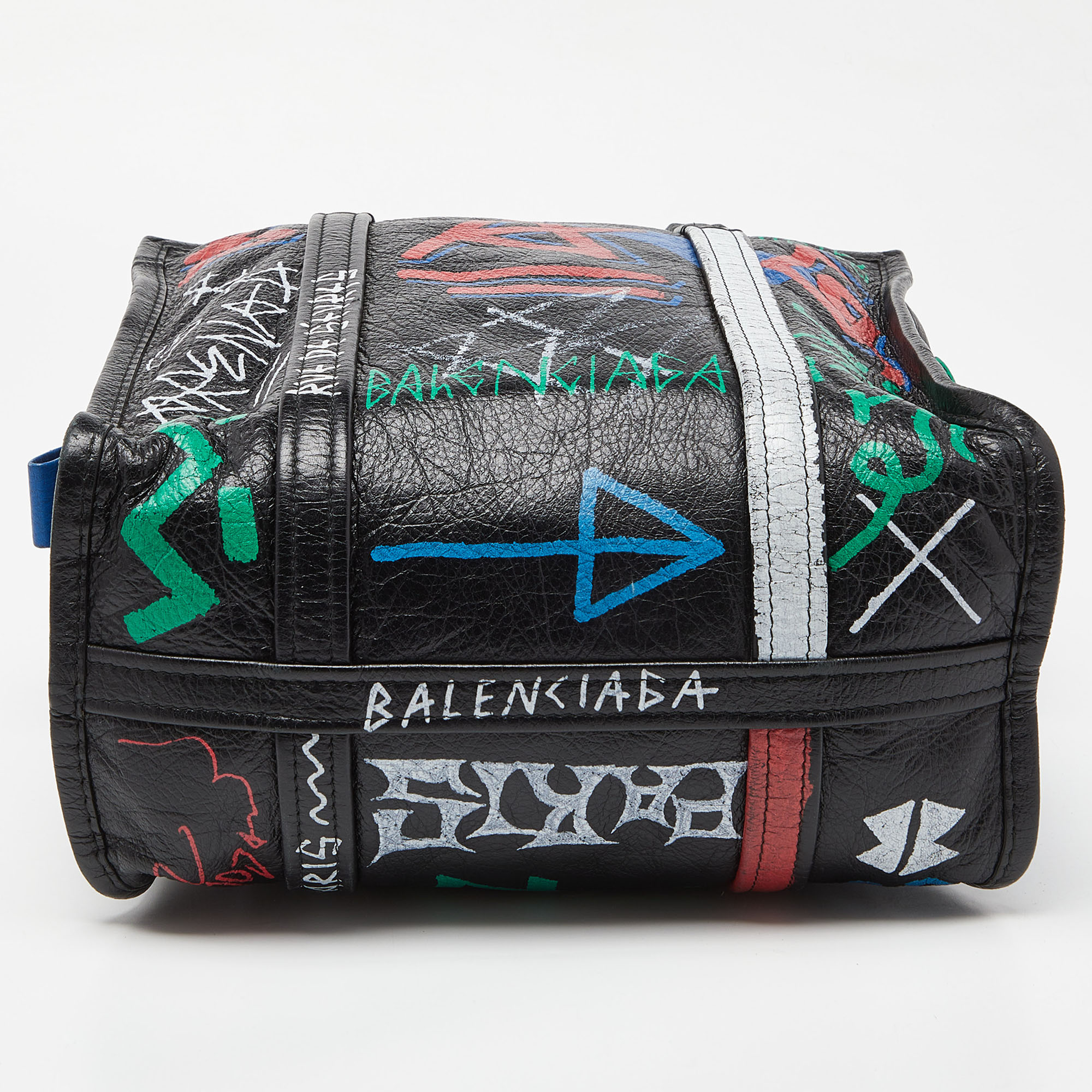 Balenciaga Multicolor Graffiti Leather Bazaar Tote