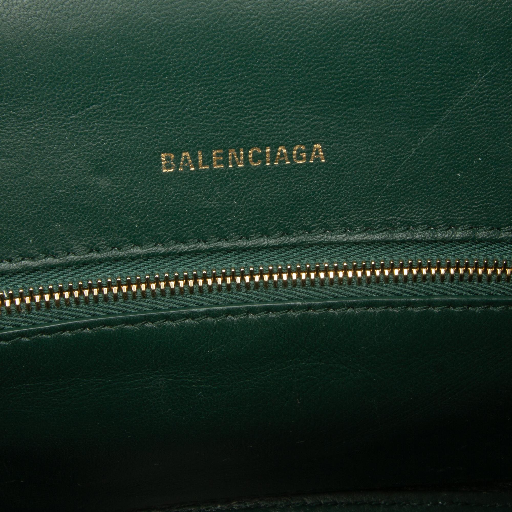 Balenciaga Green Embossed Hourglass S