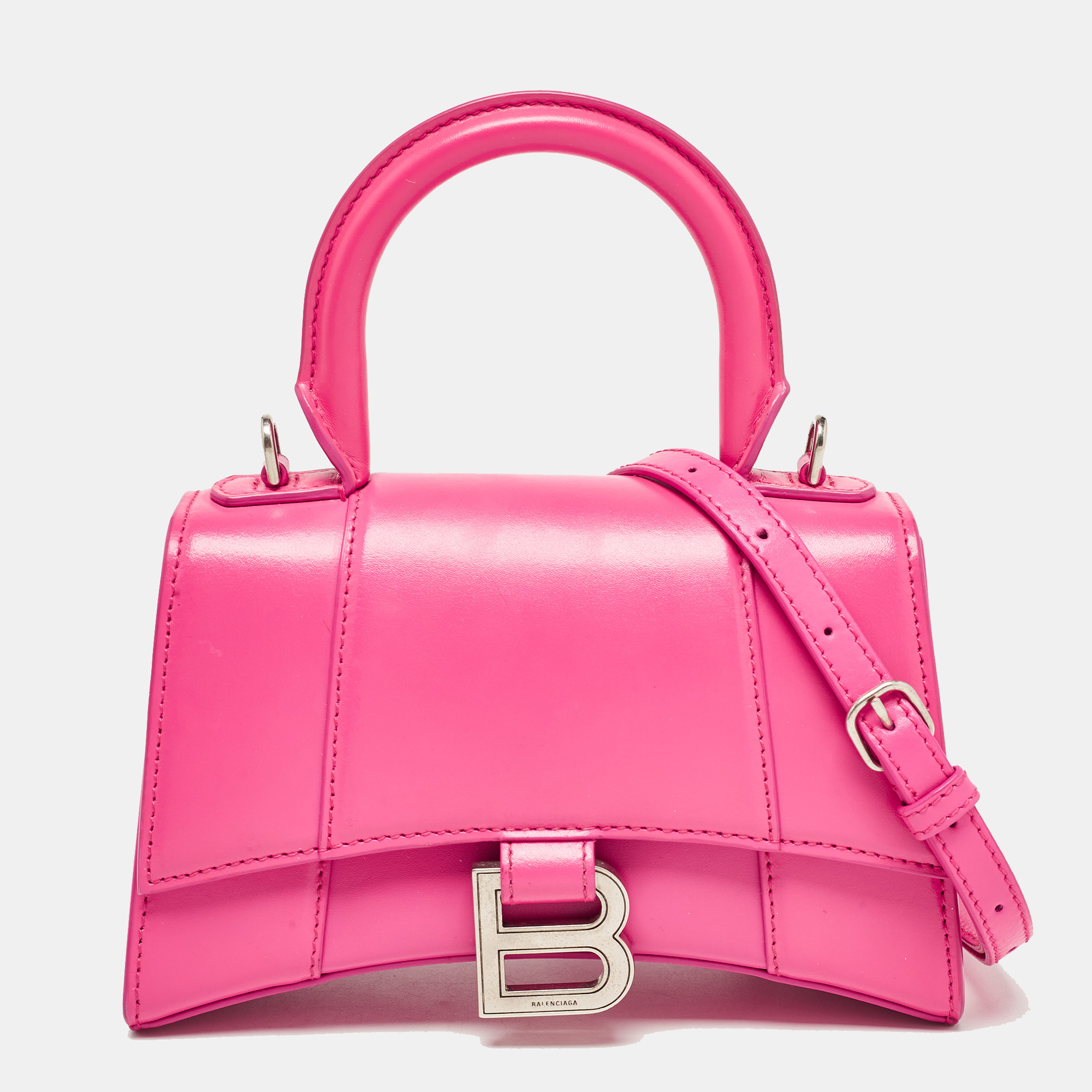 

Balenciaga Pink Leather  Hourglass Top Handle Bag