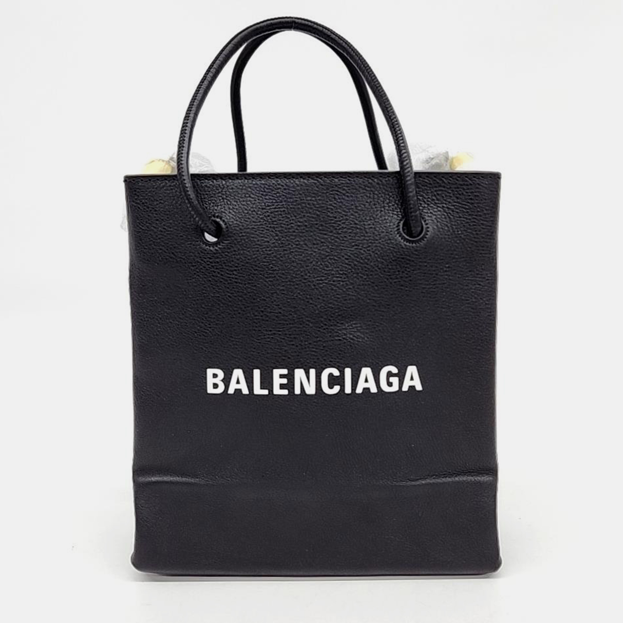Balenciaga black leather xxs shopping tote bag