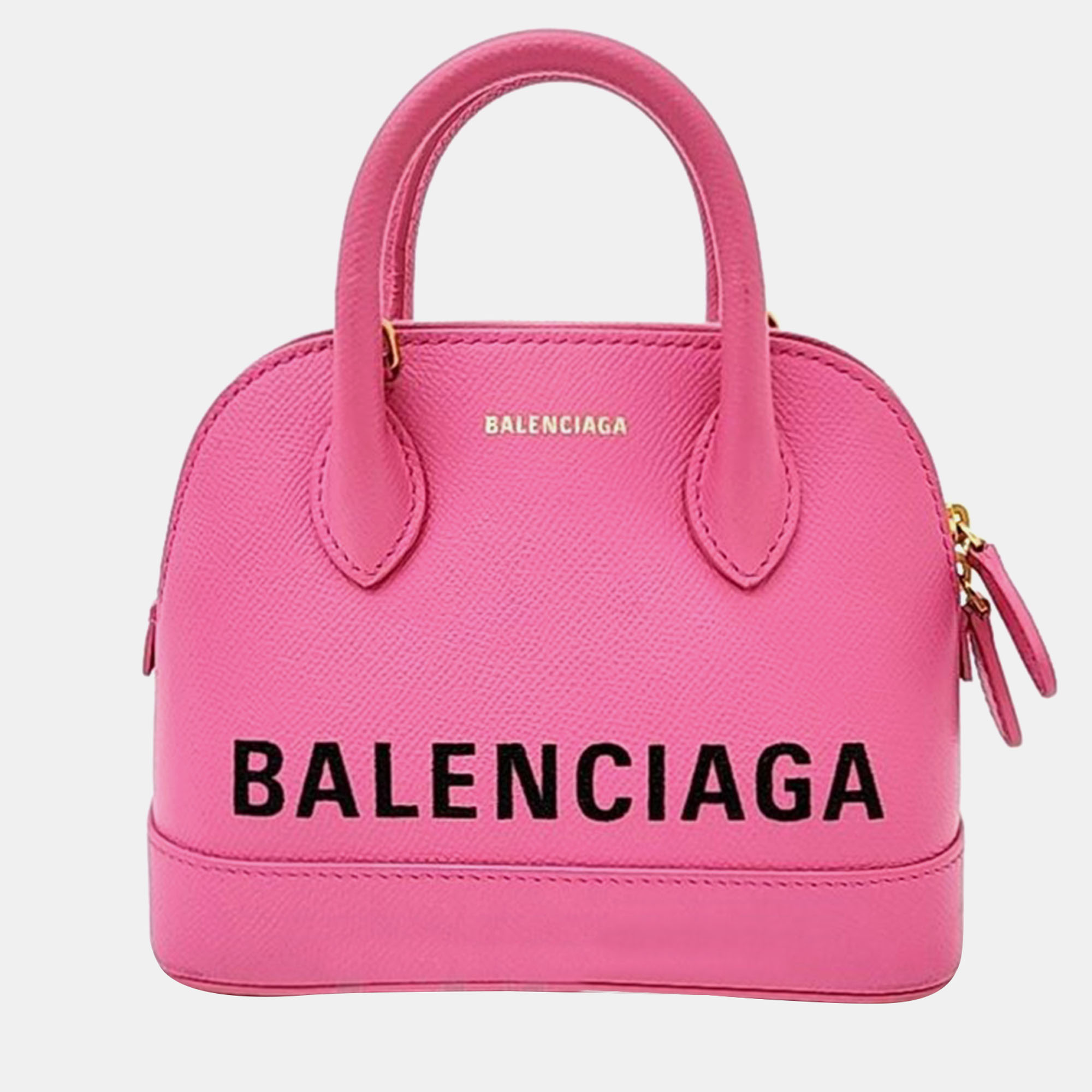Balenciaga pink leather xxs ville top handle bag