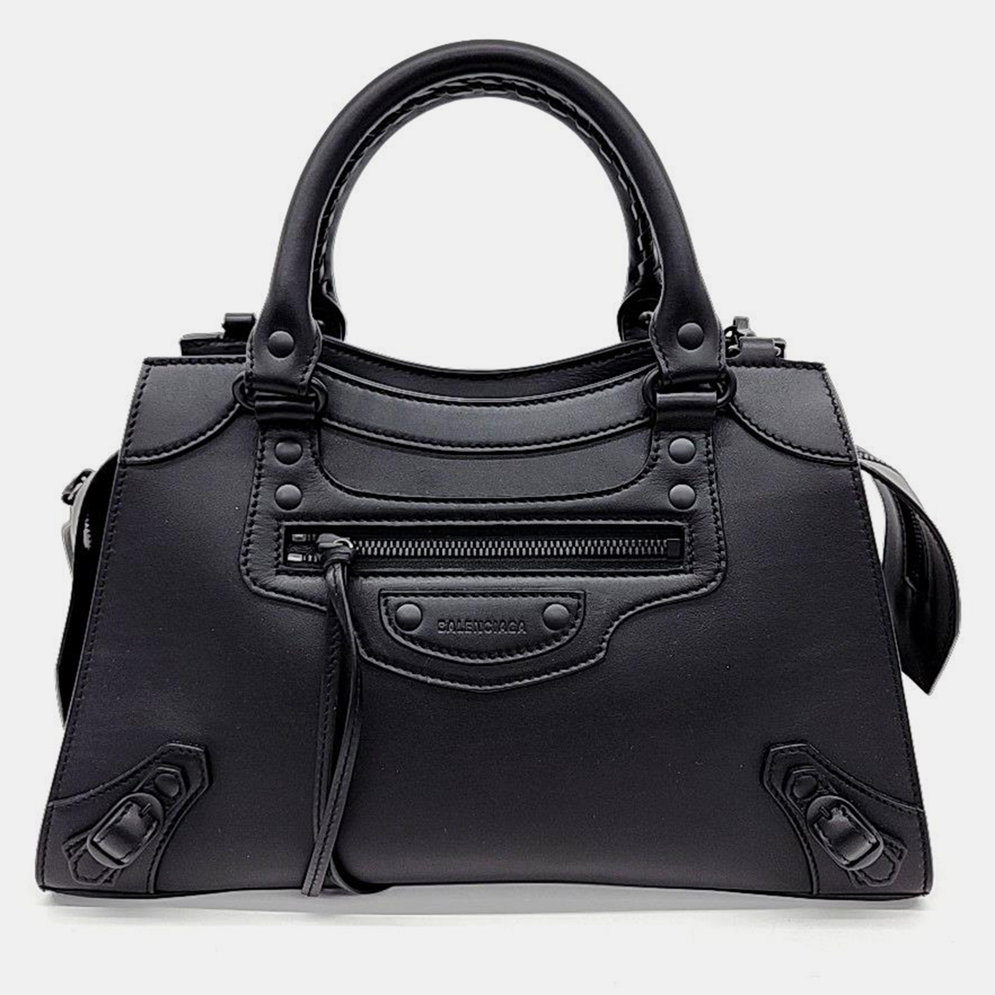 Balenciaga black leather neo classic satchel