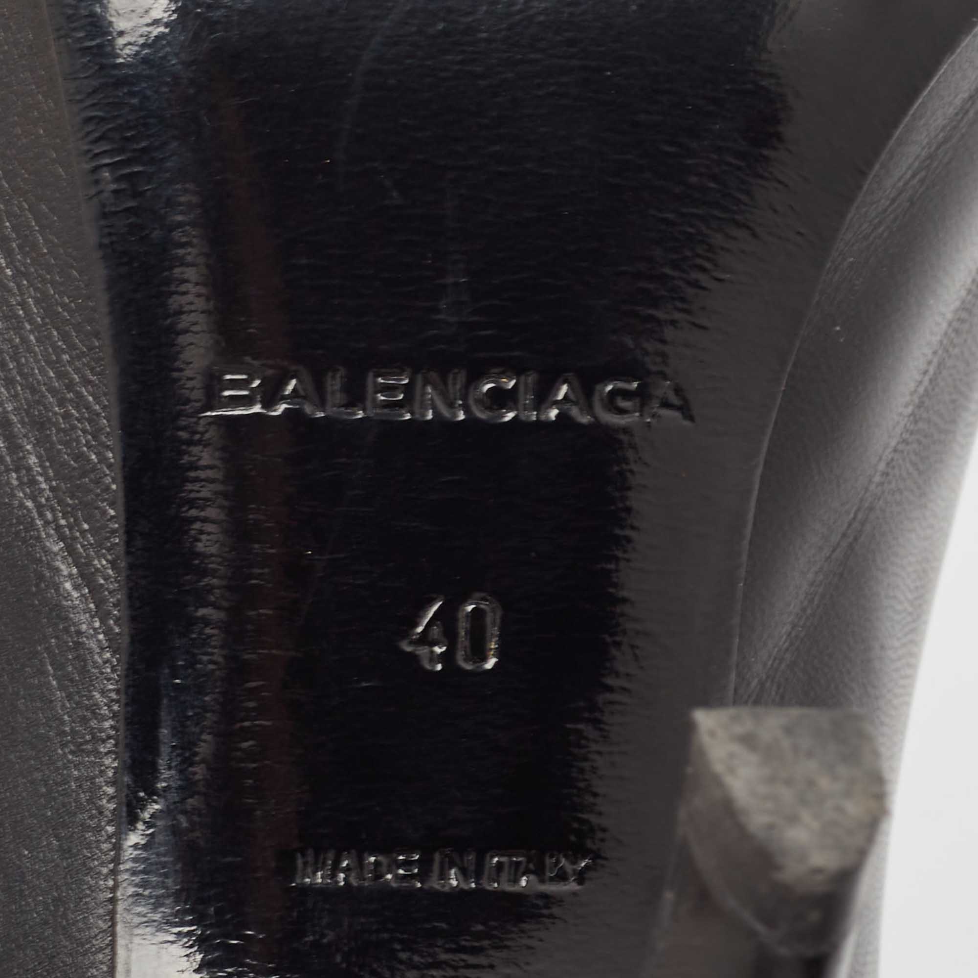 Balenciaga Black Leather Mule  Sandals Size 40