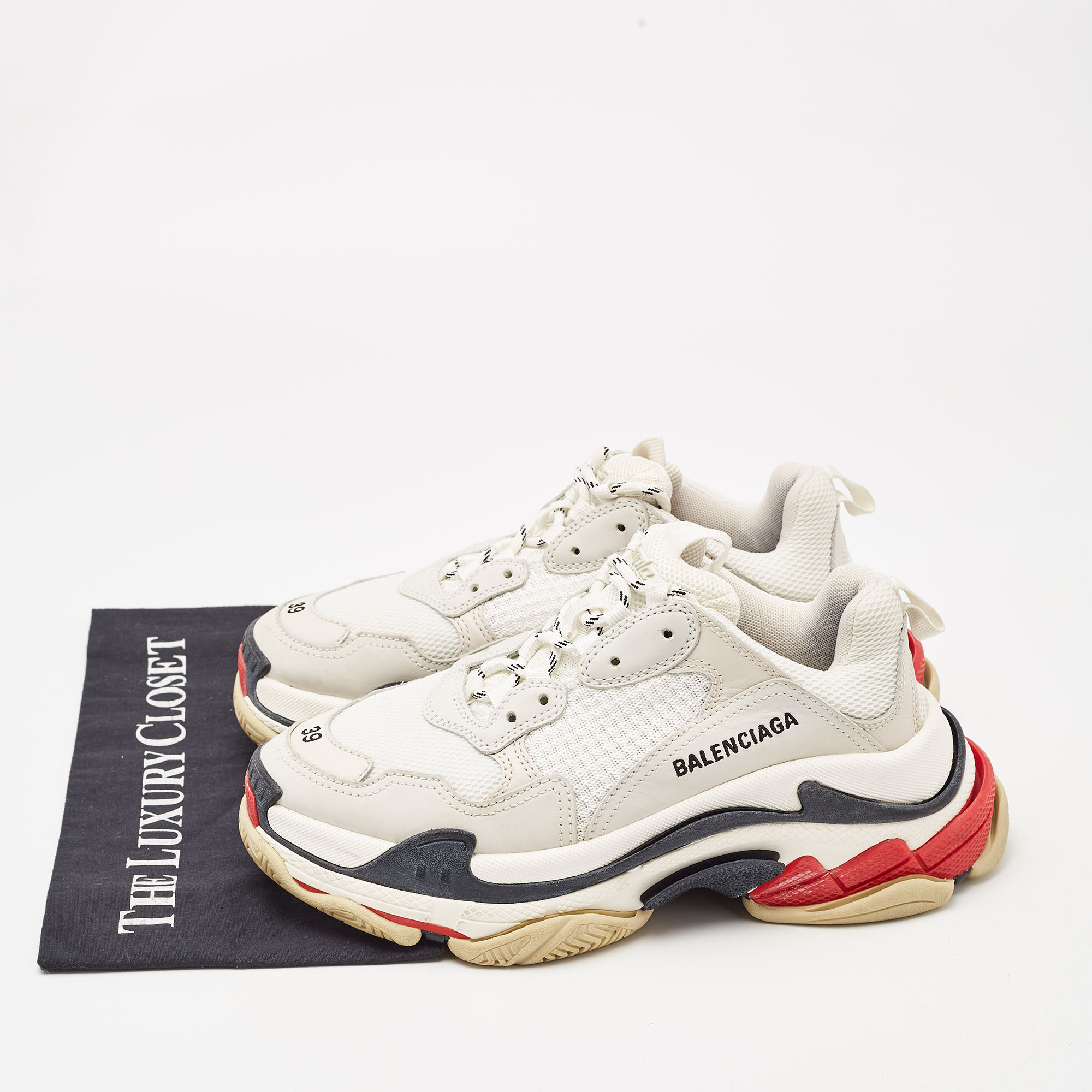 Balenciaga Multicolor Mesh And Faux Leather Triple S Sneakers Size 39