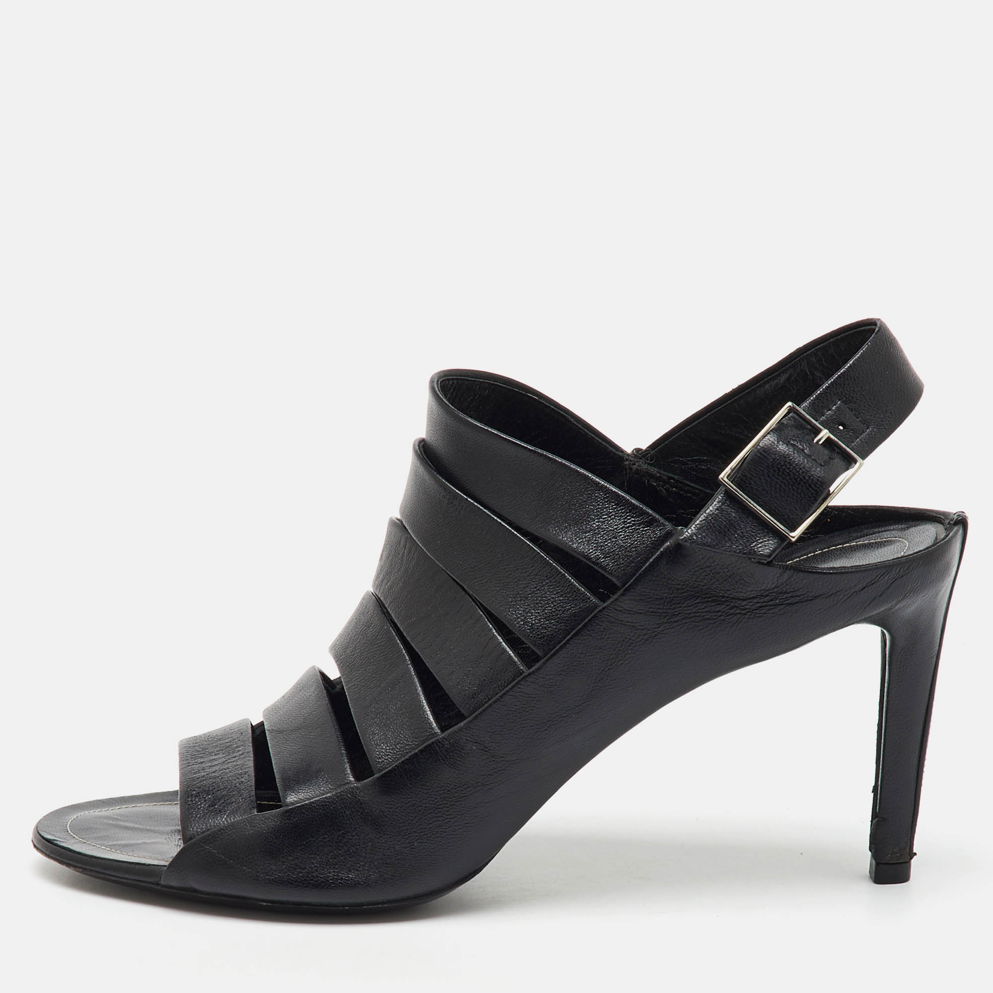Balenciaga Black Leather Open Toe Strappy Slingback Sandals Size
Balenciaga Black Leather Open Toe Strappy Slingback Sandals Size