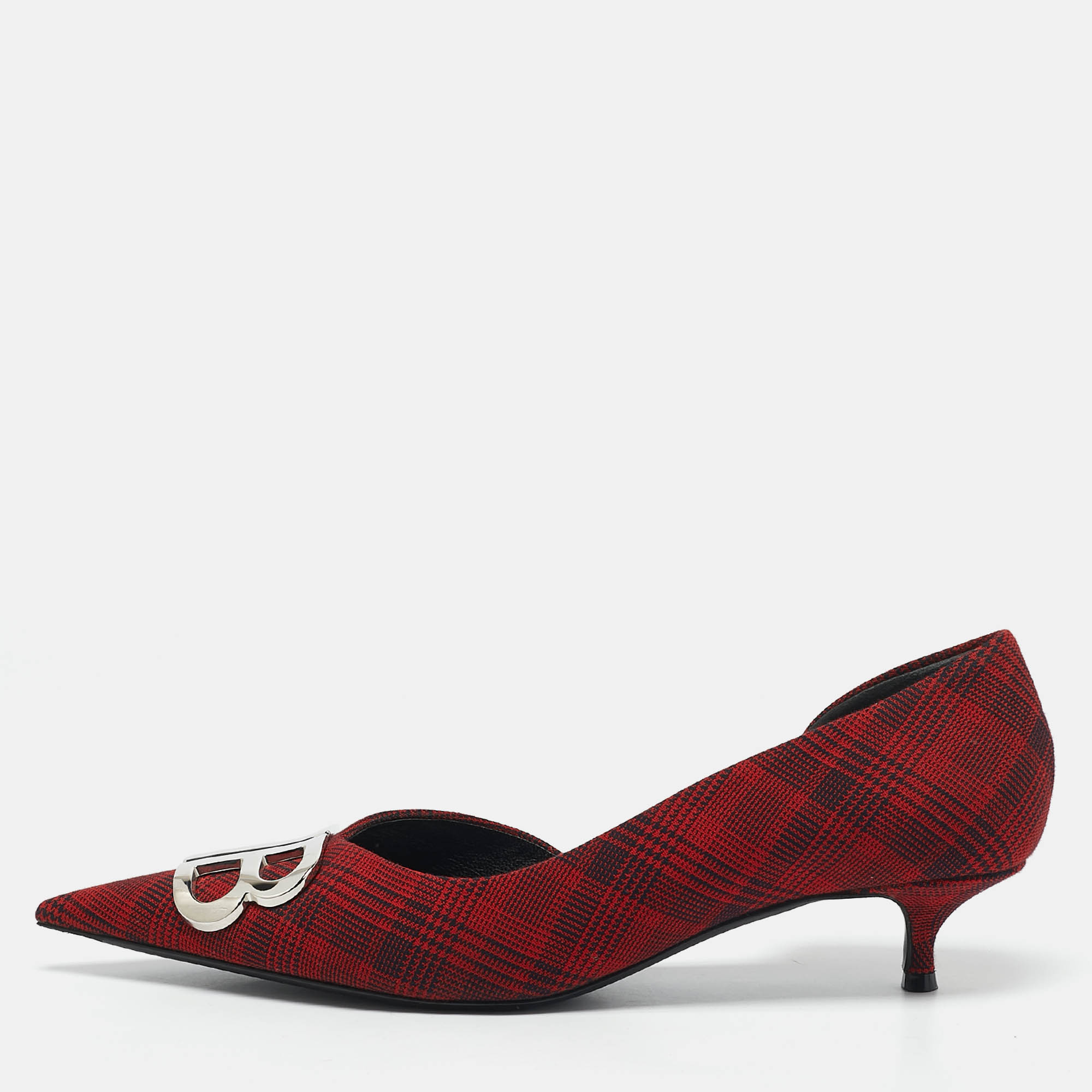Balenciaga Red/Black Checked Fabric Knife Pointed Toe D'orsay Pumps Size
Balenciaga Red/Black Checked Fabric Knife Pointed Toe D'orsay Pumps Size