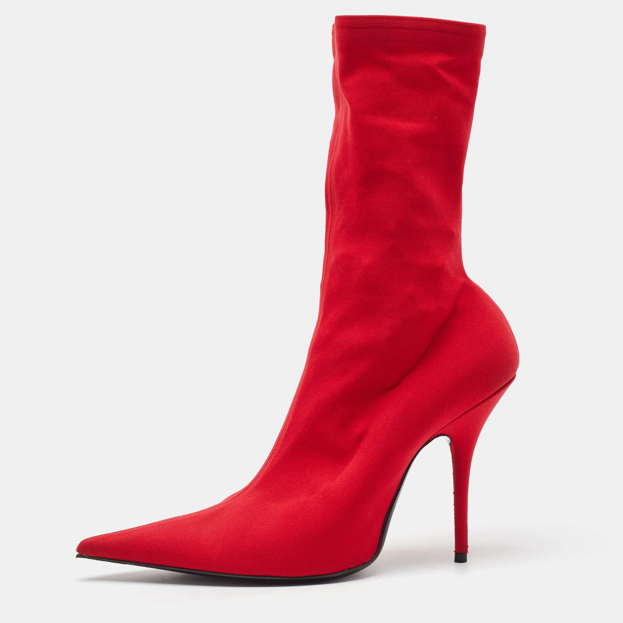 Balenciaga Red Stretch Fabric Knife Pointed Toe Sock Mid Calf Boots Size
Balenciaga Red Stretch Fabric Knife Pointed Toe Sock Mid Calf Boots Size