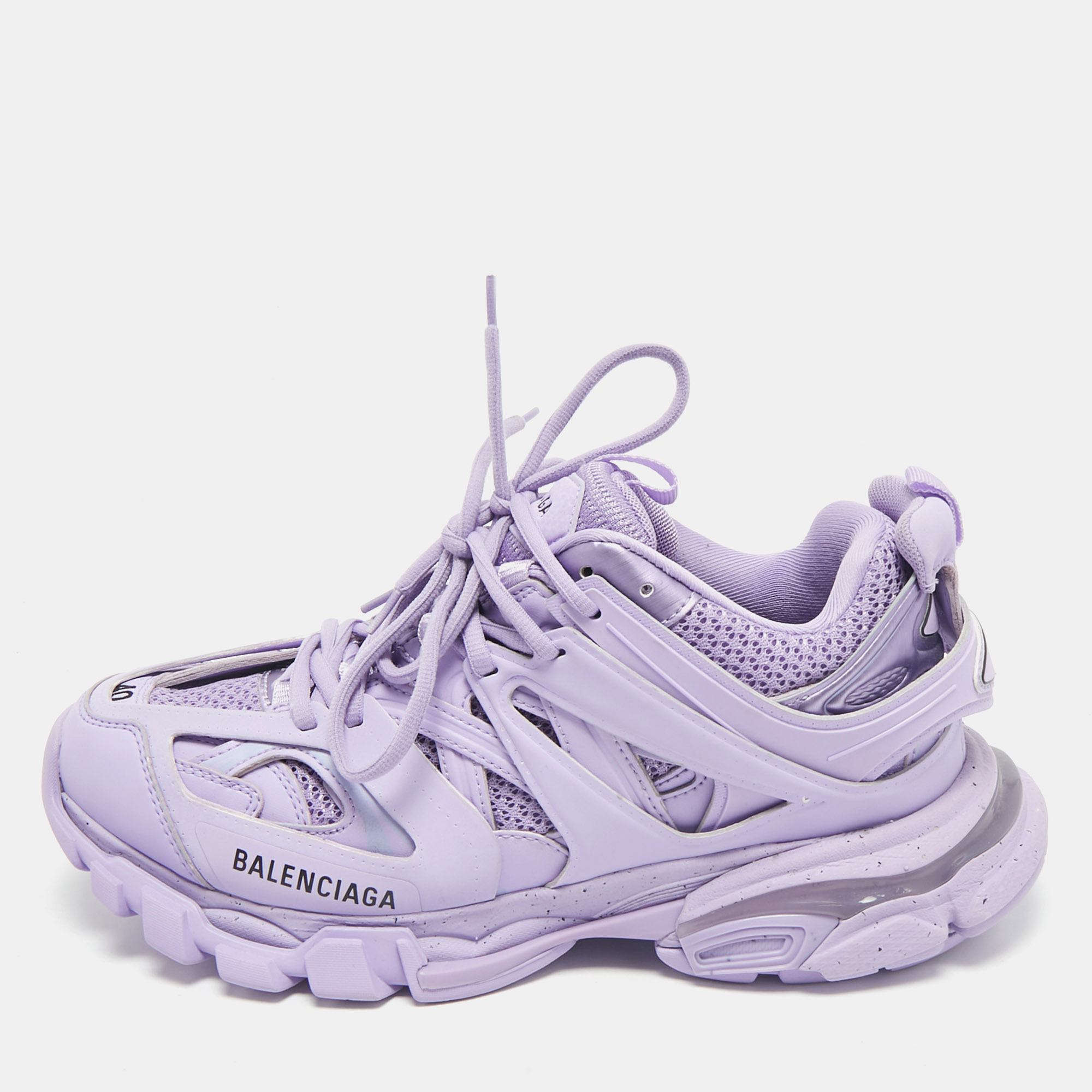 Balenciaga Light Purple Mesh and Faux Leather Track Sneakers Size
Balenciaga Light Purple Mesh and Faux Leather Track Sneakers Size