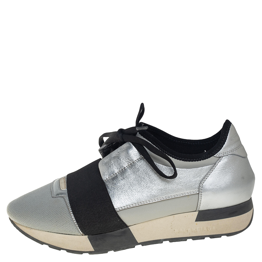 Balenciaga Grey/Black Fabric And Leather Race Runner Sneakers Size, Silver
Balenciaga Grey/Black Fabric And Leather Race Runner Sneakers Size, Silver