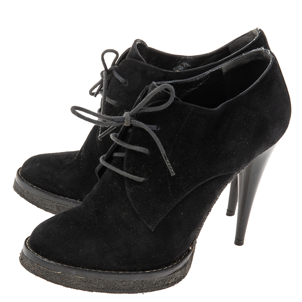 Balenciaga Black Suede Ankle Boots Size 37