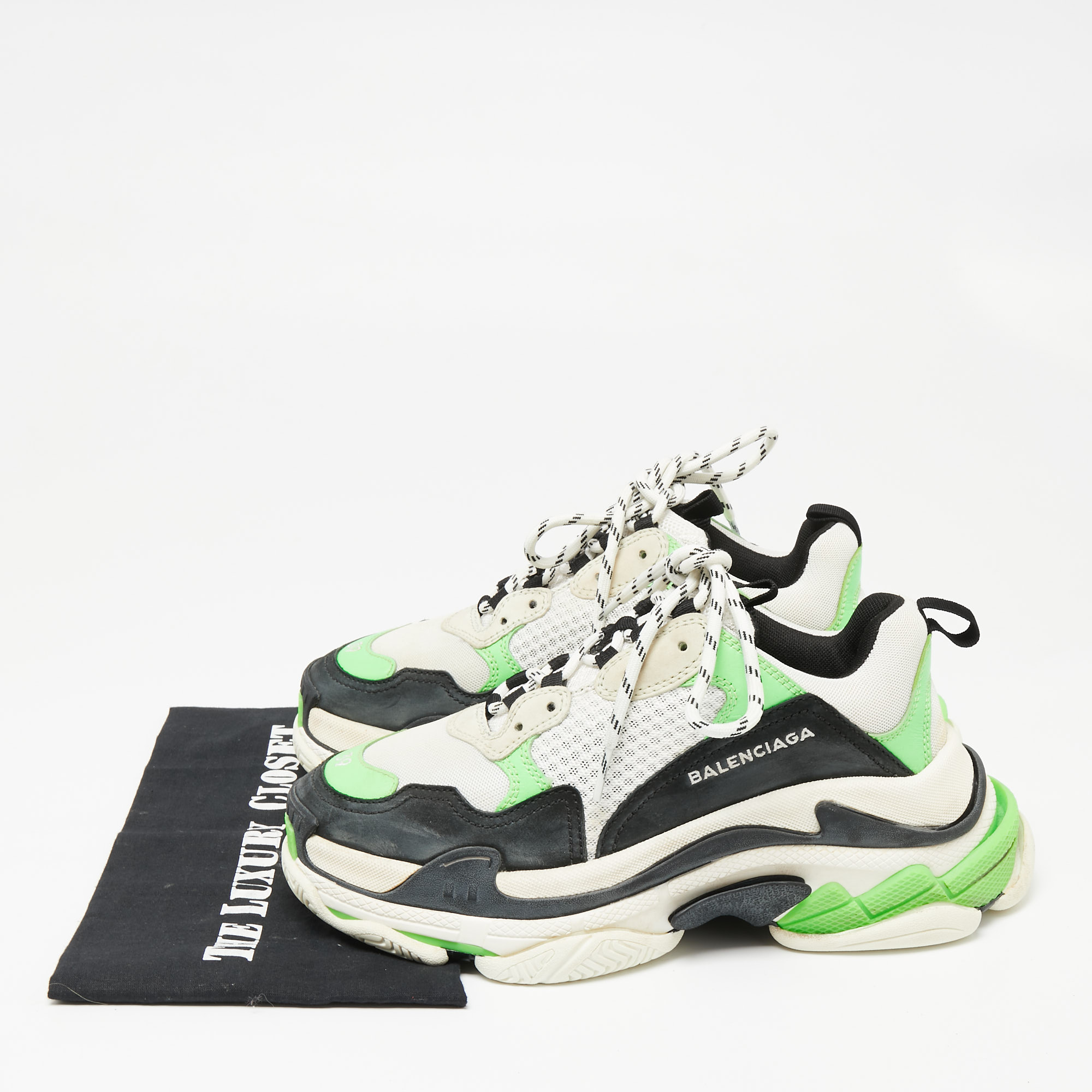 Balenciaga Multicolor Leather And Mesh Triple S Clear Sneakers Size 39