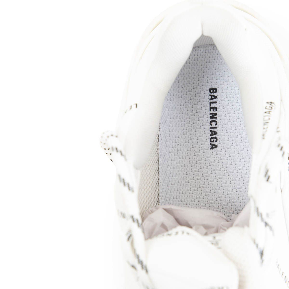Balenciaga White All-Over Logo Triple S Sneaker EU 39