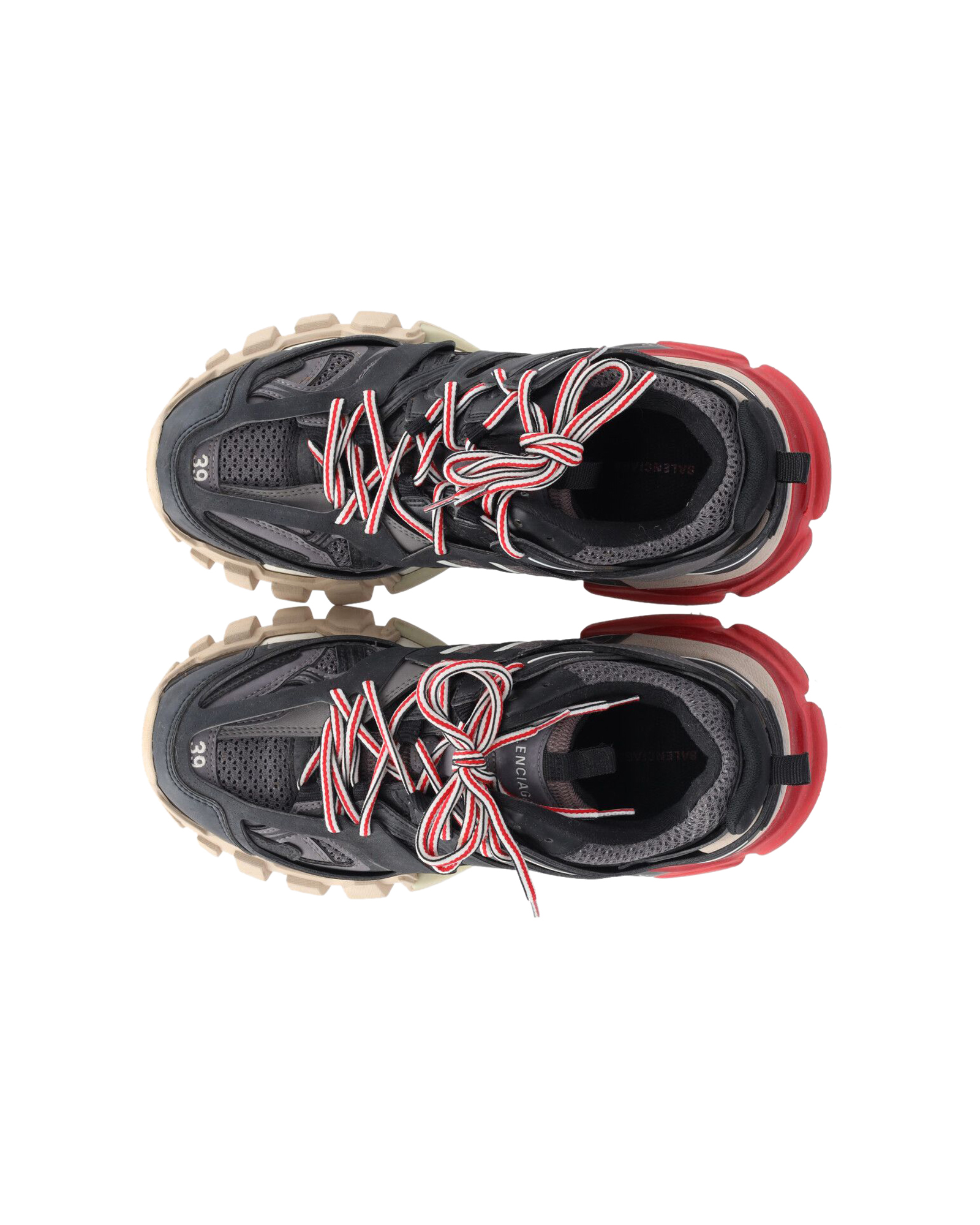 Balenciaga Black/Red Track Sneakers Size EU 39