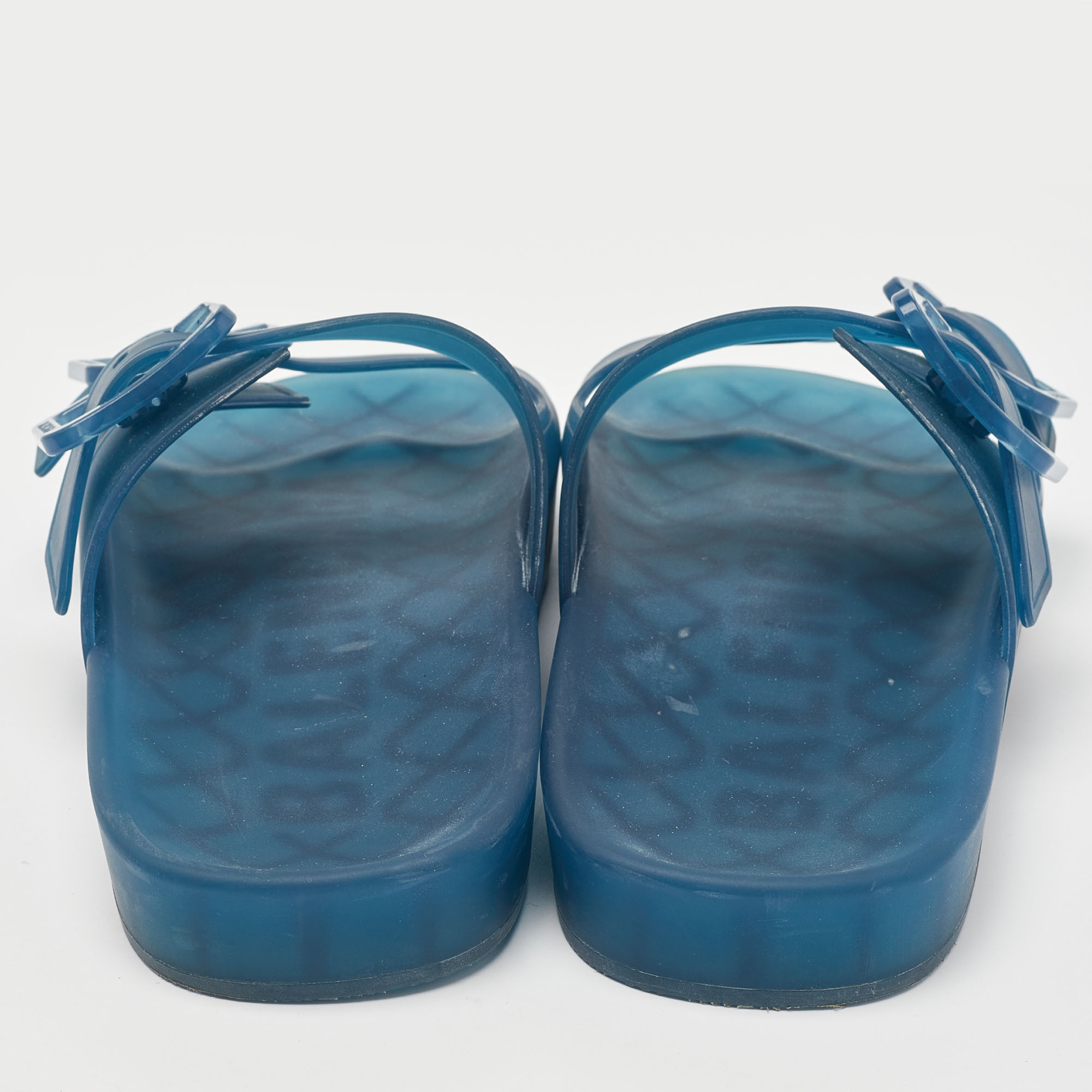 Balenciaga Blue Jelly Mallorca Slides Flats Size 37