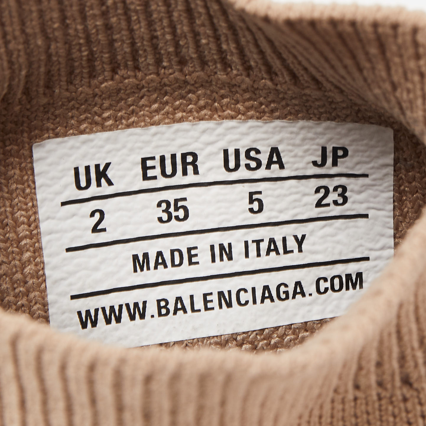Balenciaga Brown  Knit Fabric Speed Sneakers Size 35