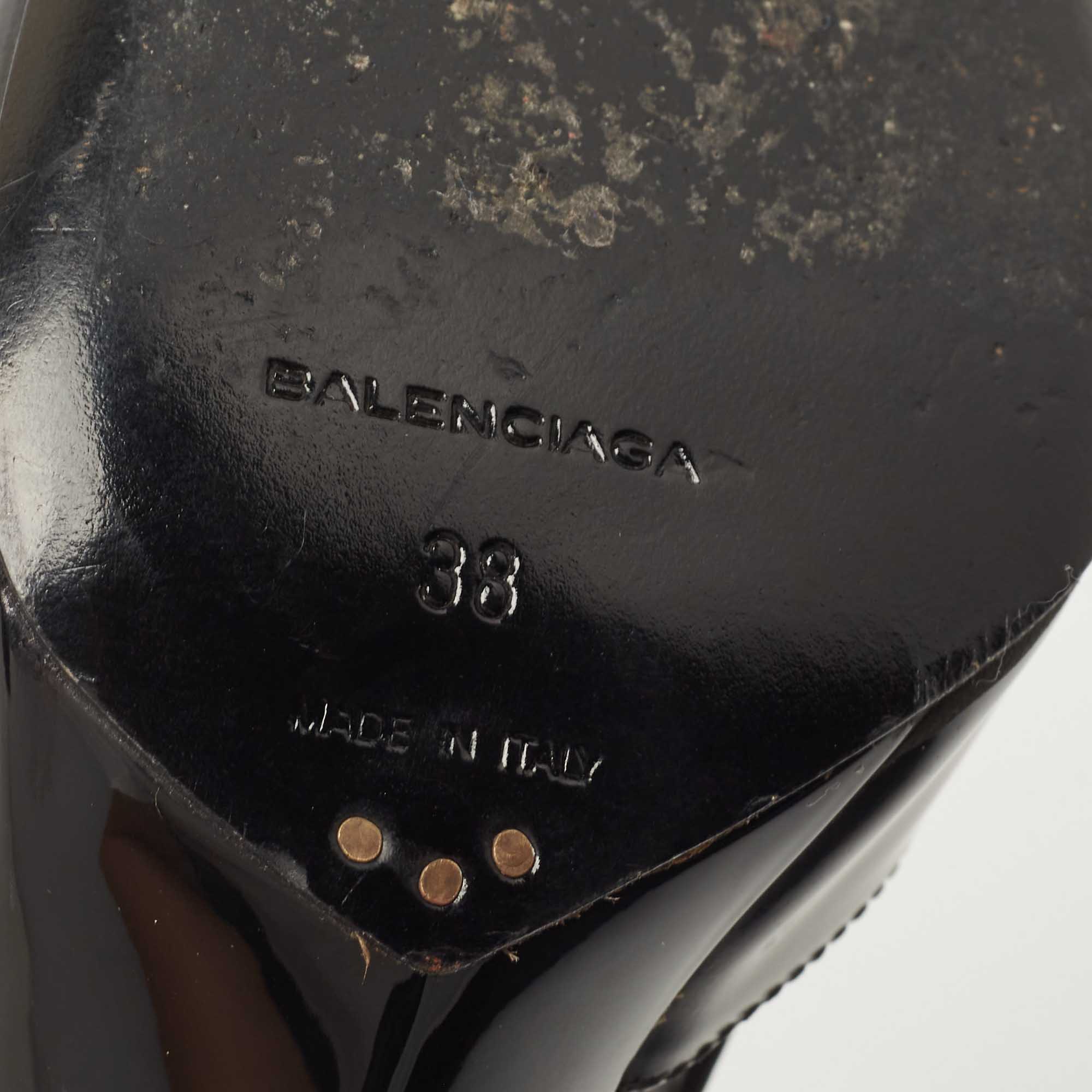 Balenciaga Black Leather Cutout Pumps Size 38