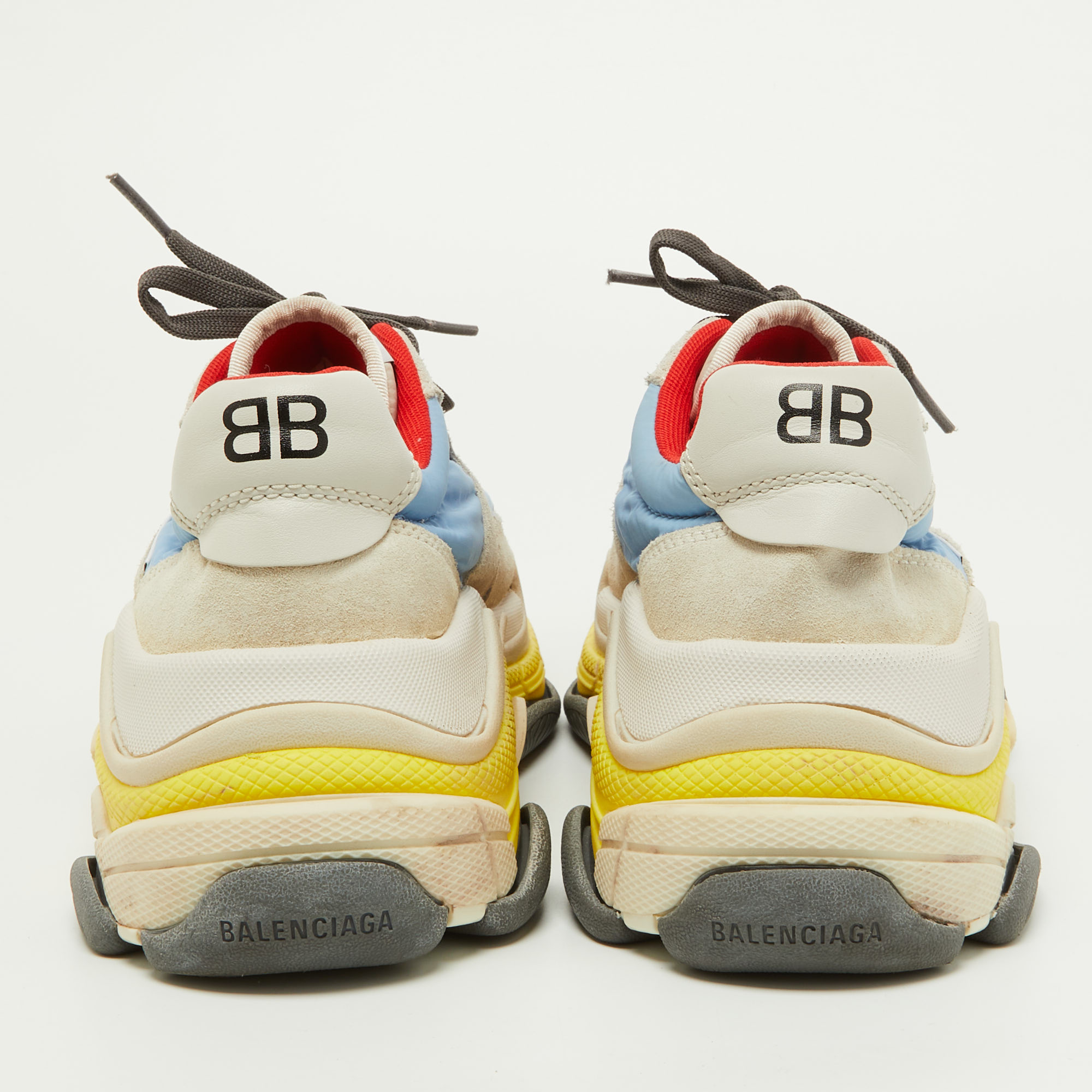 Balenciaga Multicolor Suede And Nylon Triple S Sneakers Size 39