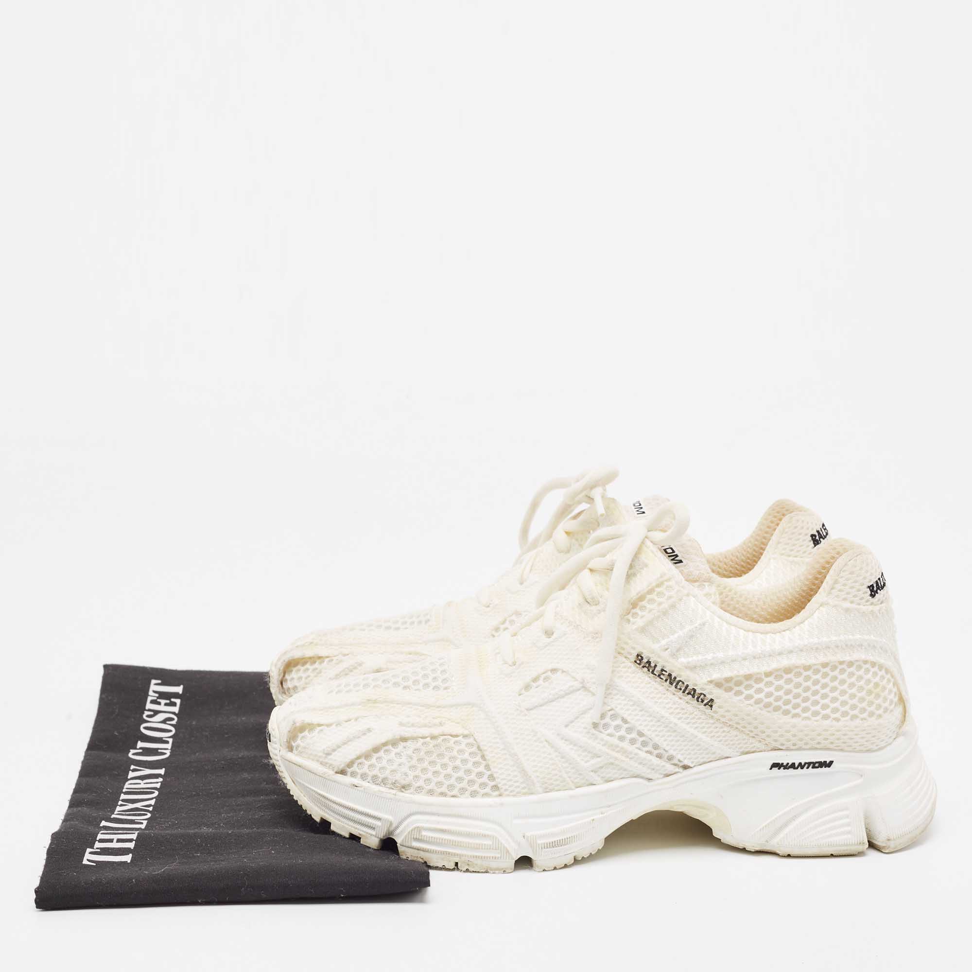 Balenciaga White Mesh Phantom Sneakers Size 38