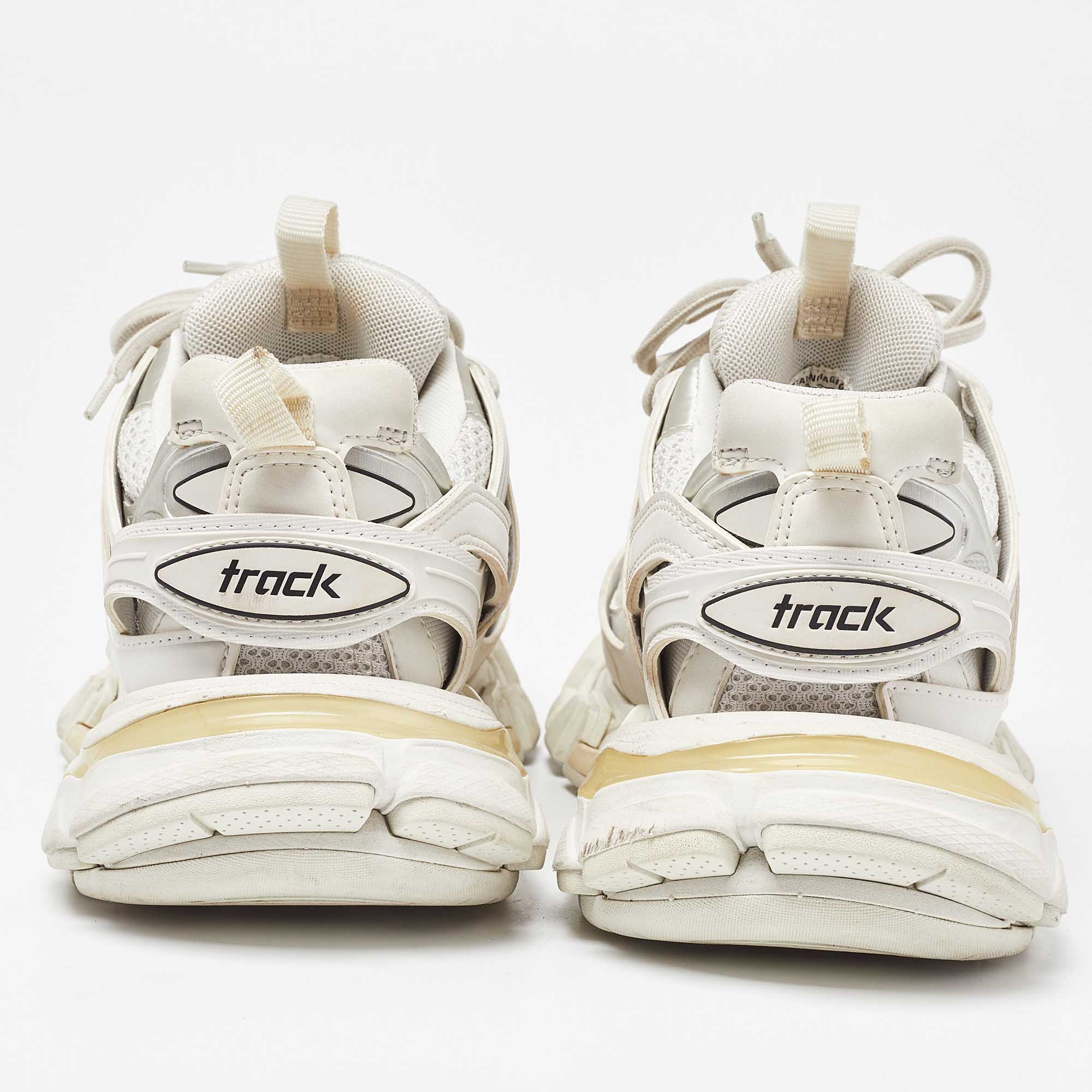 Balenciaga White Leather And Mesh Track Sneakers Size 36