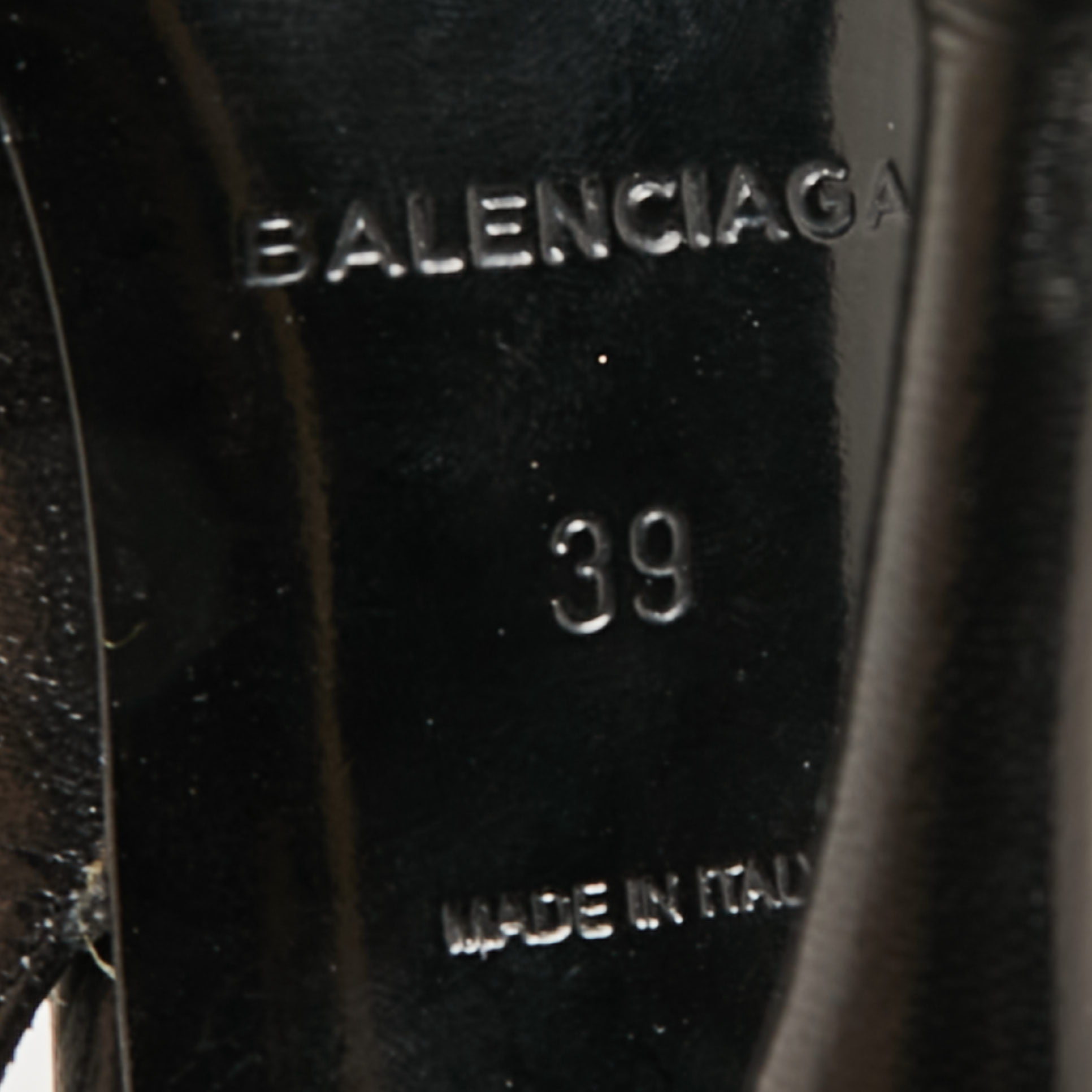 Balenciaga Black Fringe Leather Chain Detail Ankle Strap Sandals Size 39