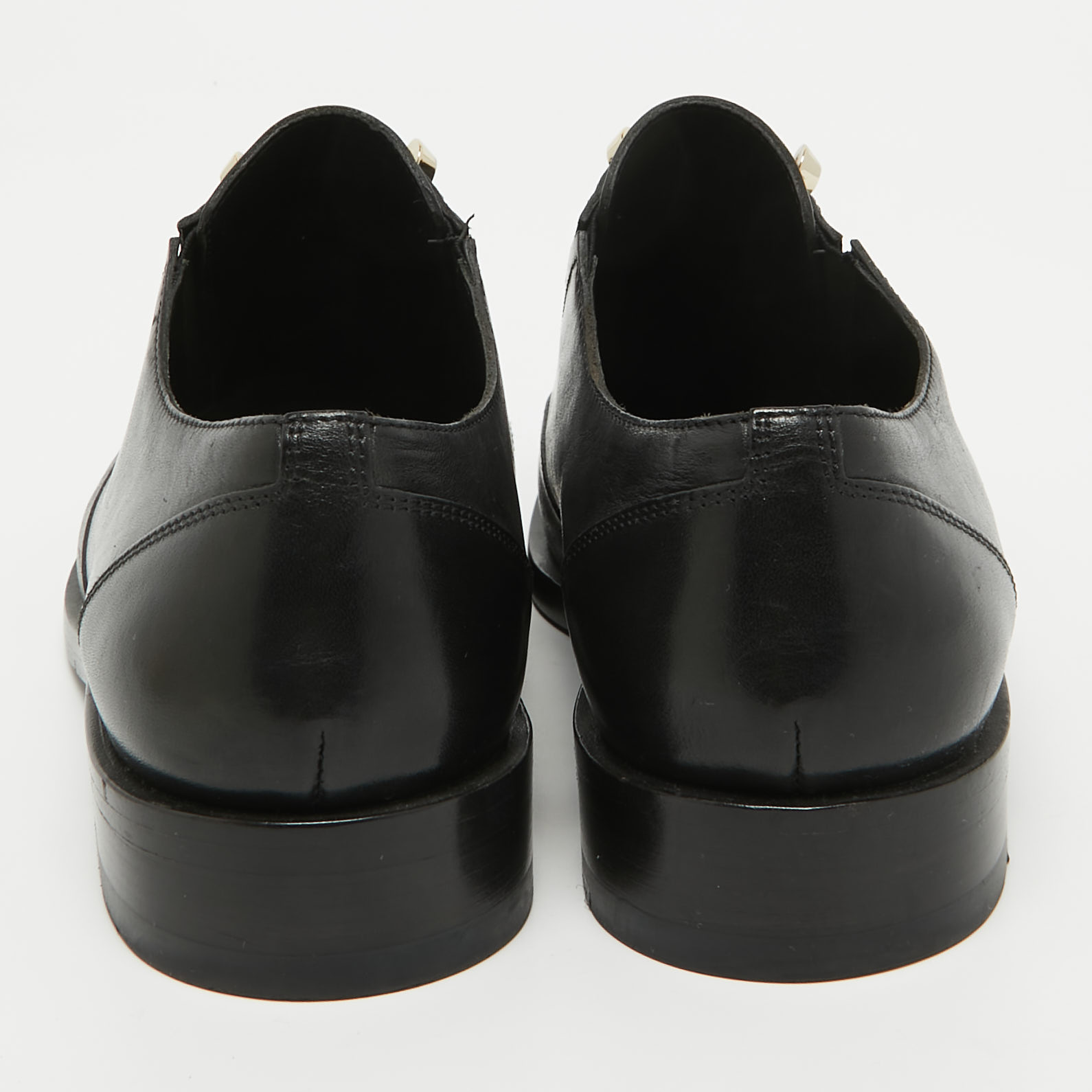 Balenciaga Black Leather Slip On Oxfords Size 39.5