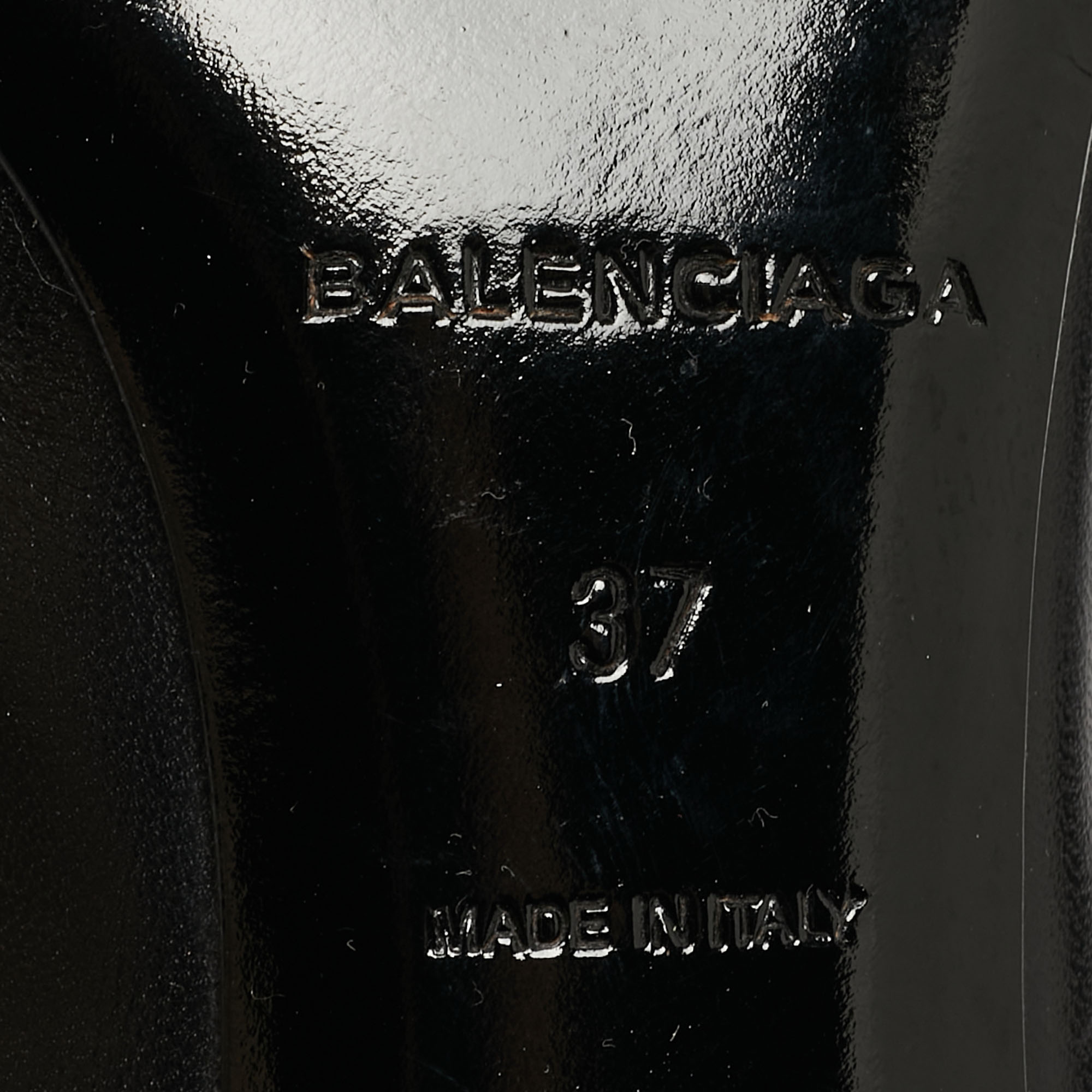 Balenciaga Black Leather V Neck Open Toe  Pumps Size 37