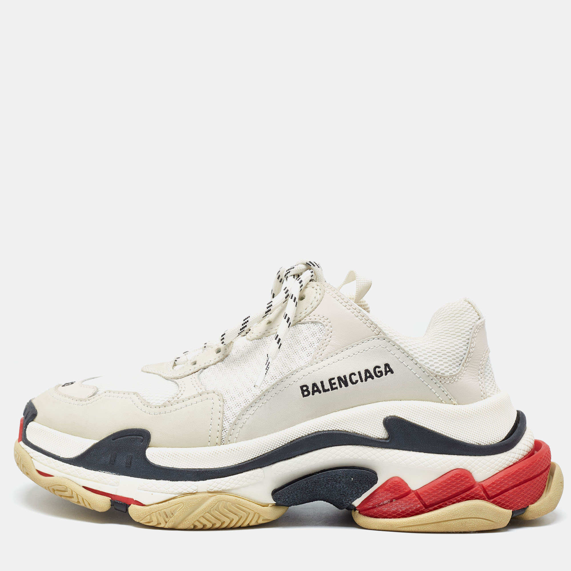 Balenciaga multicolor leather and mesh triple s sneakers size 40