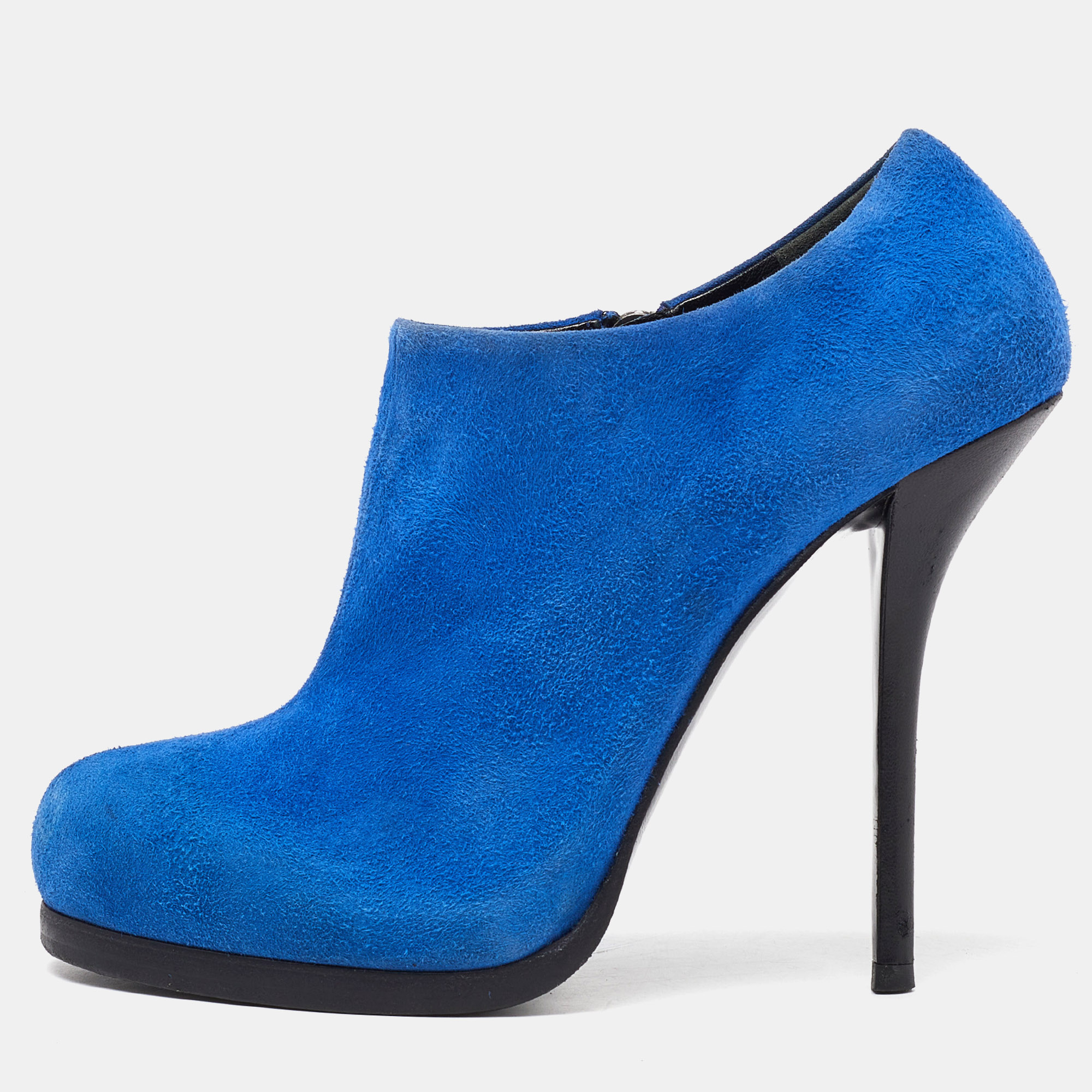Balenciaga blue suede ankle booties size 39
