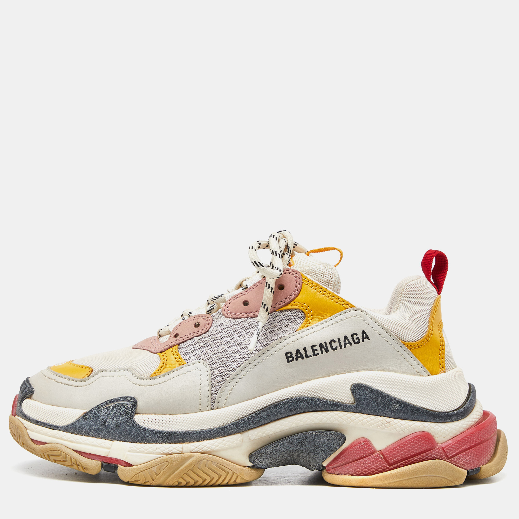 Balenciaga multicolor leather and mesh triple s sneakers size 39