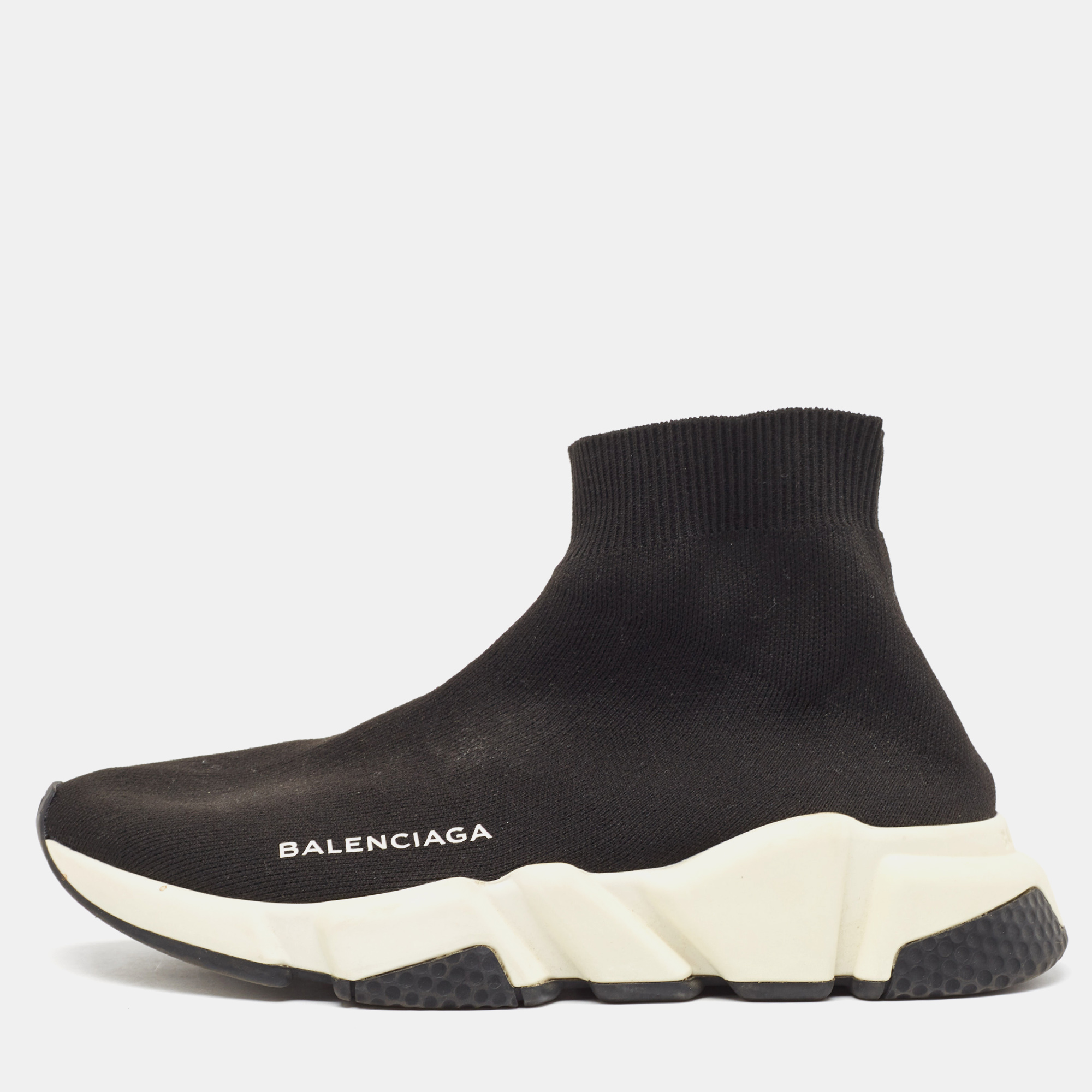 Balenciaga black knit fabric speed sock sneakers size 36