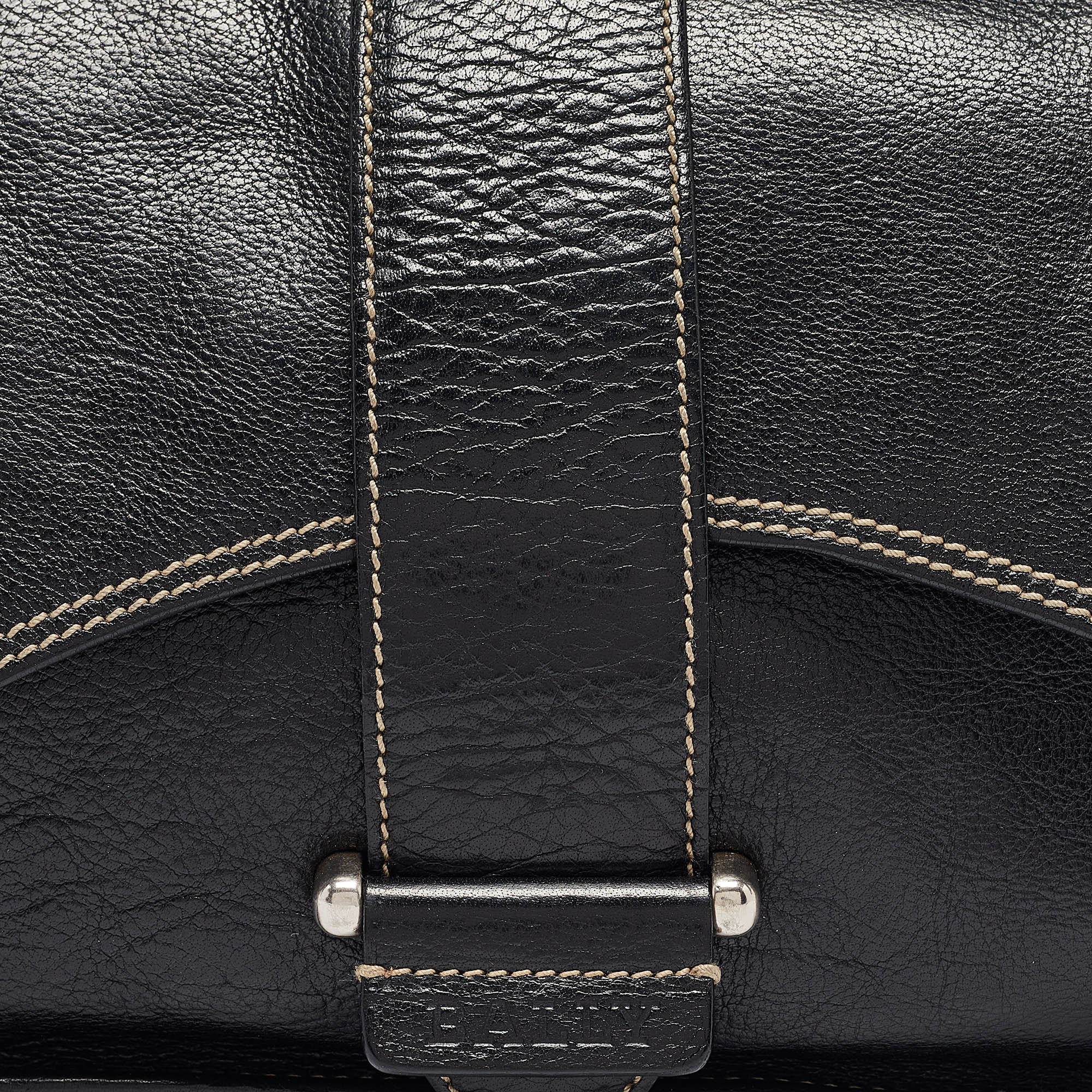 Bally Black Leather Flap Shoulder Bag