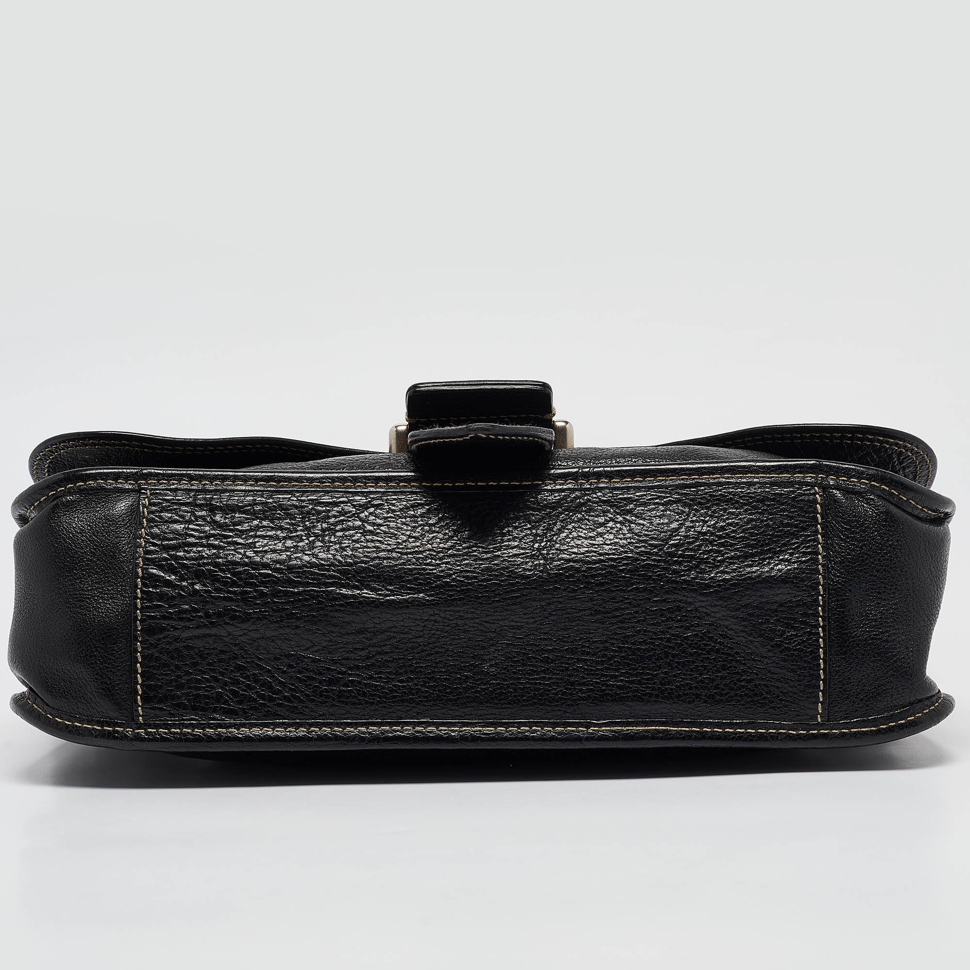 Bally Black Leather Flap Shoulder Bag