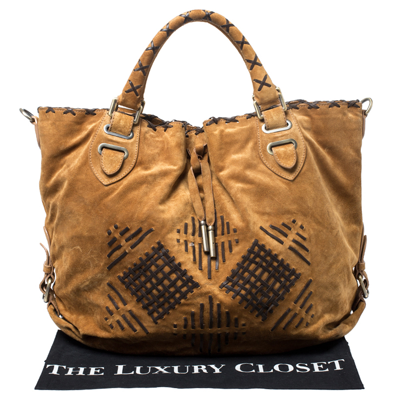 Bally Brown Suede And Leather Shopper Tote