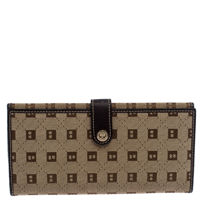 Image of Bally Brown Canvas Damata Long Flap Wallet