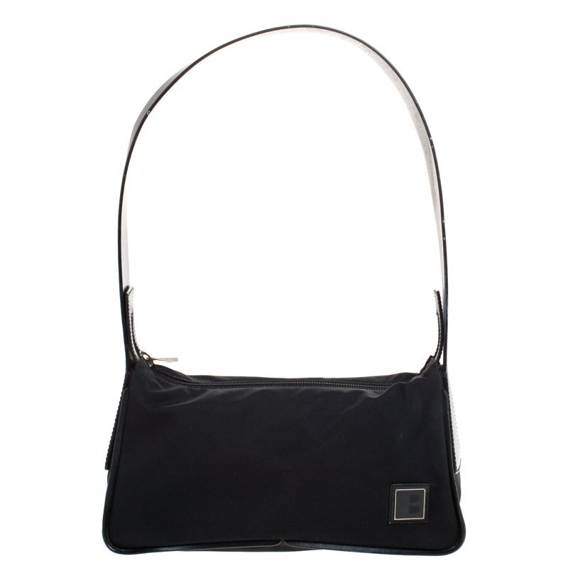 Image of Bally Black Nylon and Leather Shoulder Bag