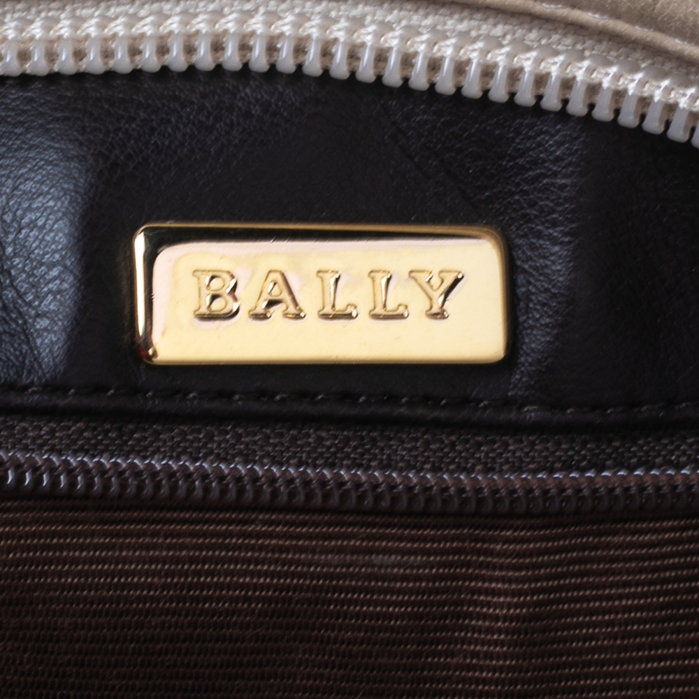 Bally Cream Quilted Leather Fringe Shoulder Bag