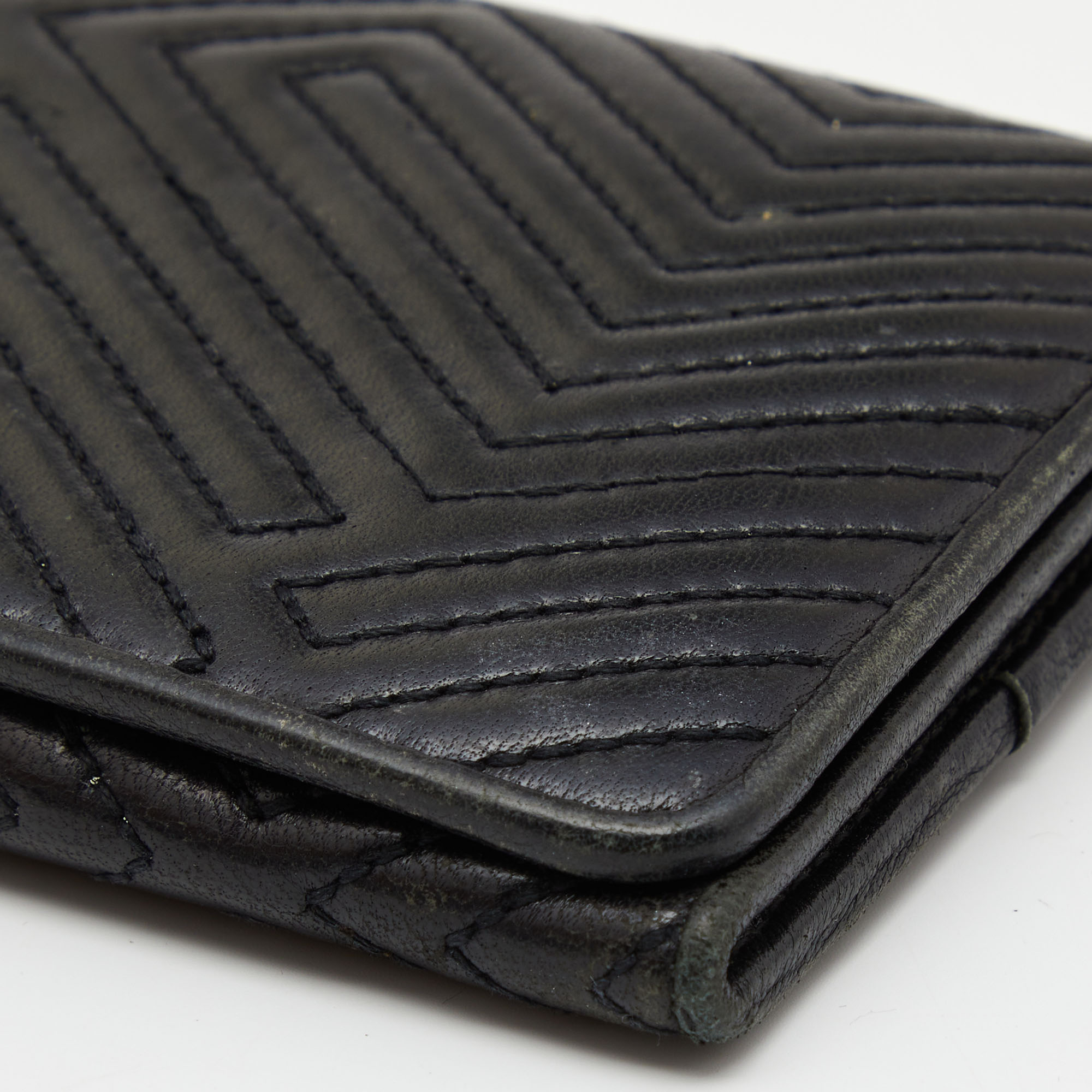 Bally Black Quilted Leather Continental Wallet