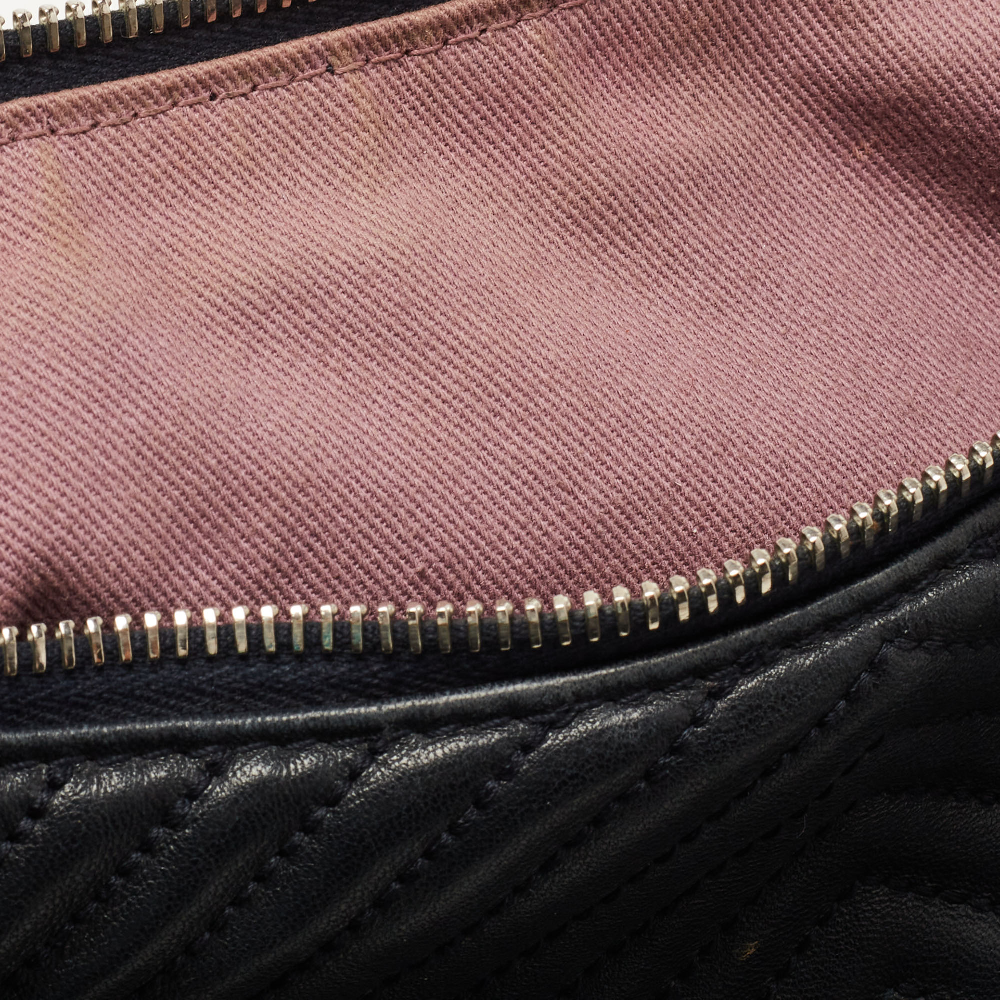 Bally Black Quilted Leather Zip Shoulder Bag