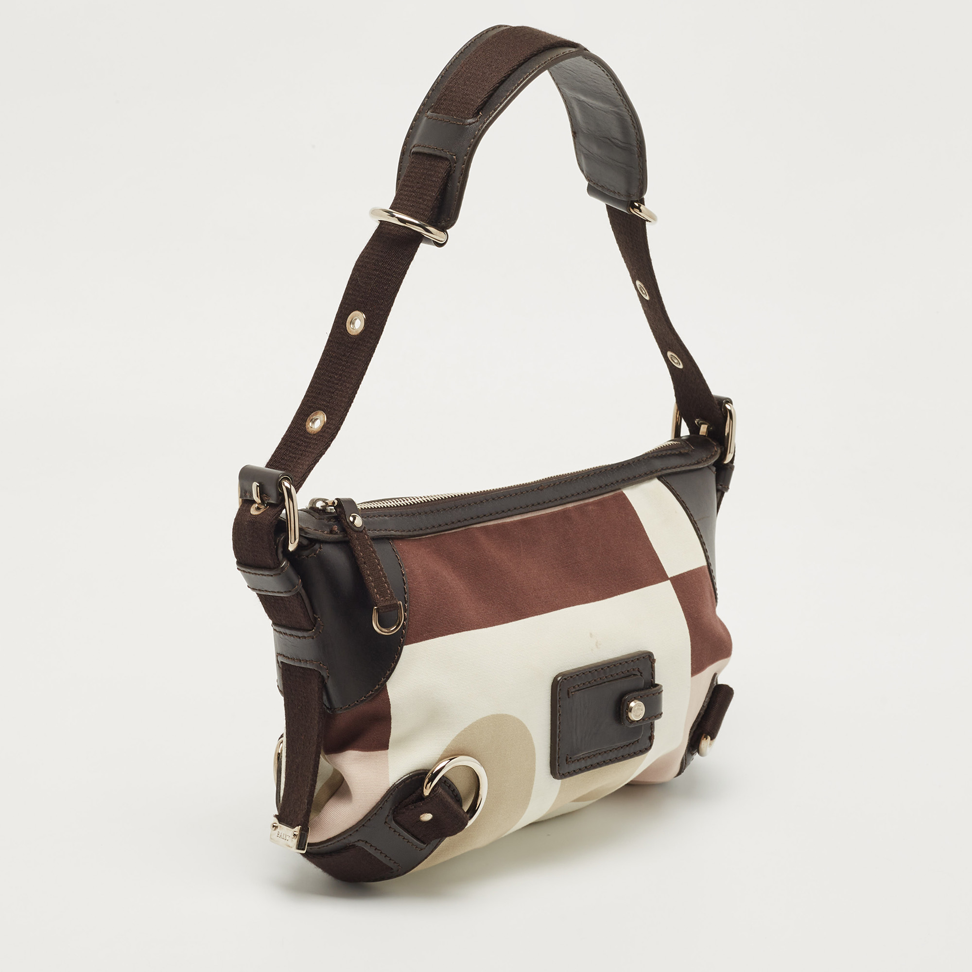 Bally Multicolor Canvas And Leather Shoulder Bag