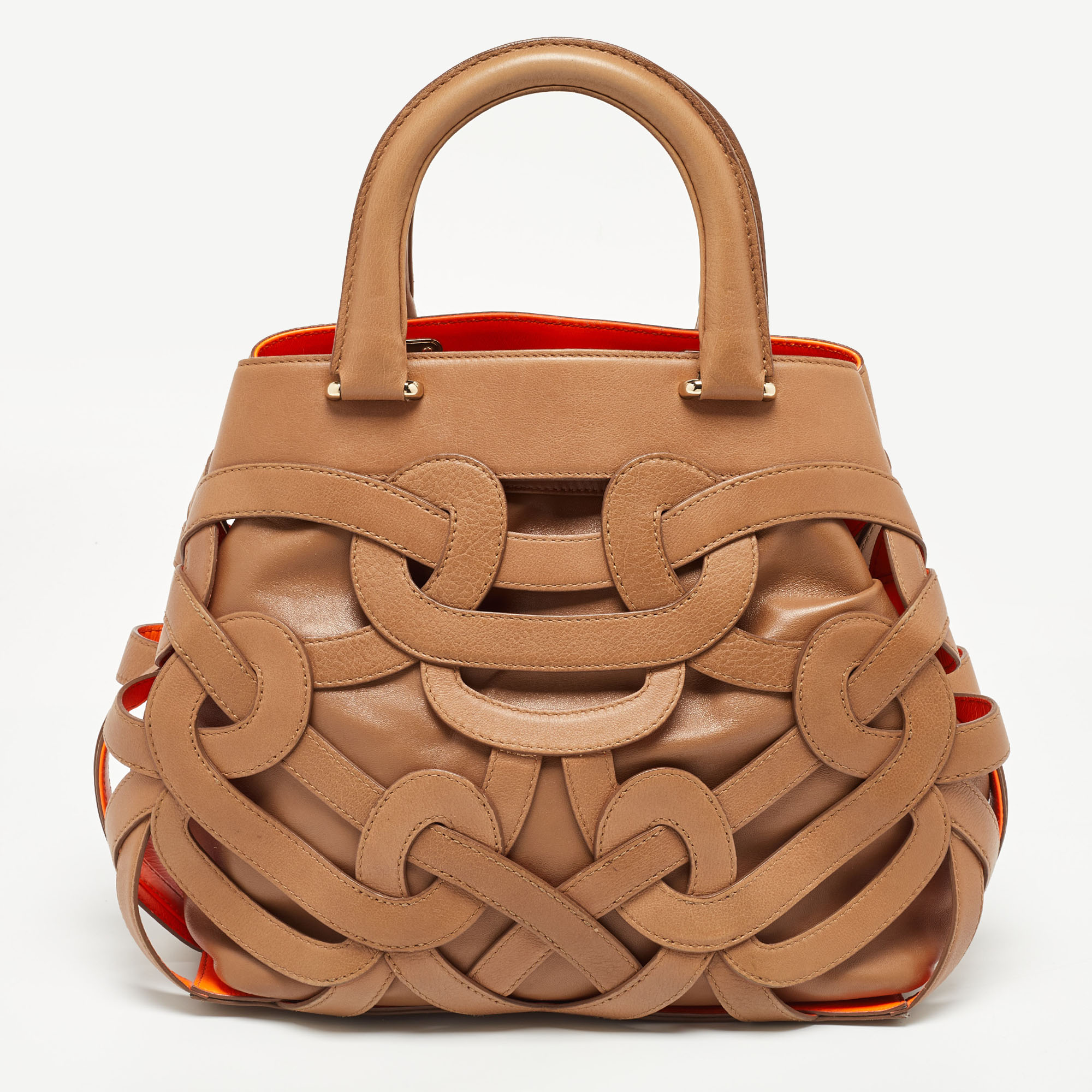 Bally Brown Strappy Leather Satchel