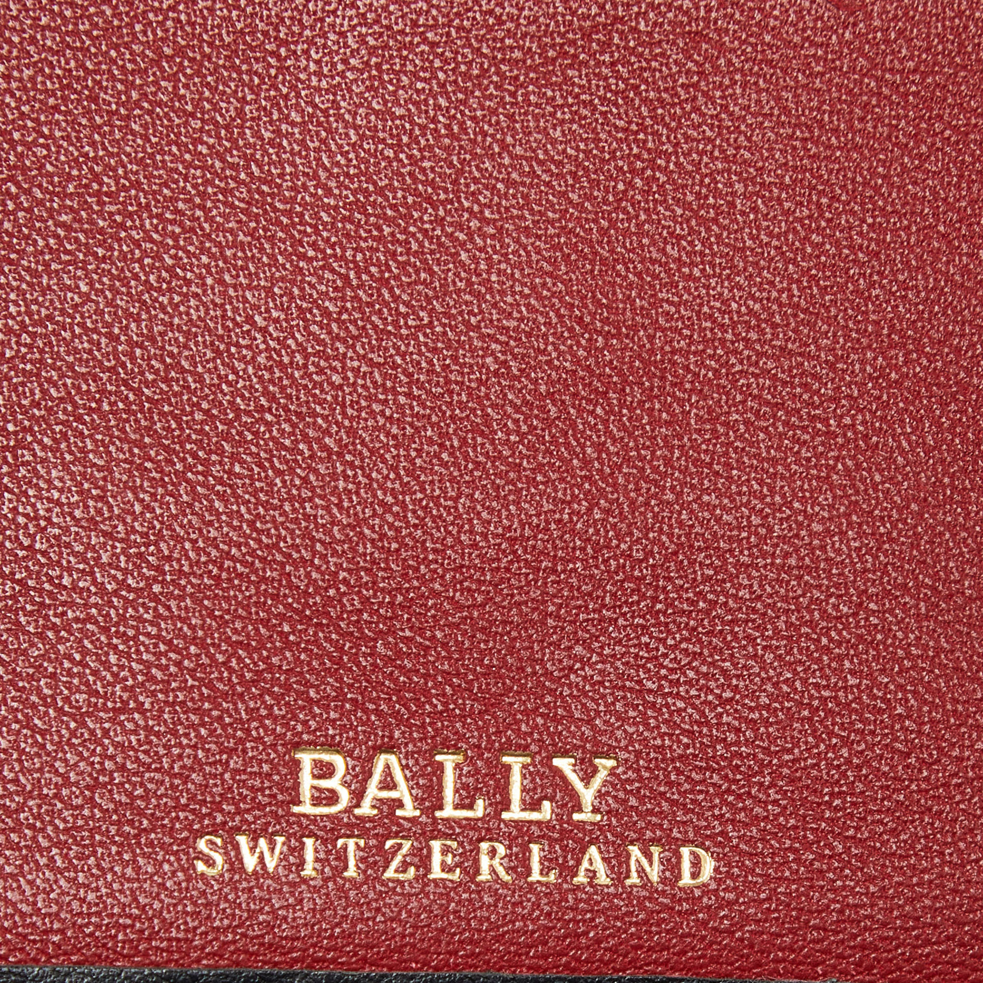 Bally Black Leather Compact Wallet