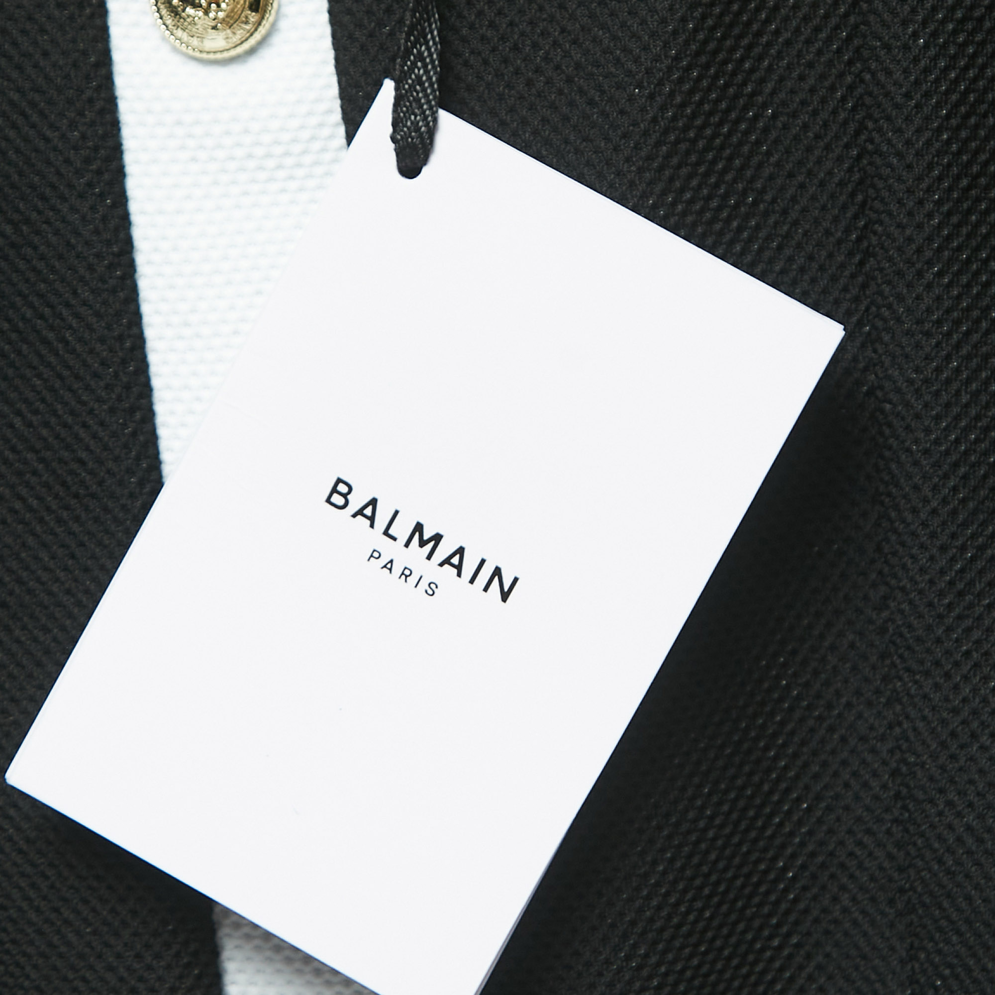 Balmain Black Jersey Button Detailed Swimsuit M