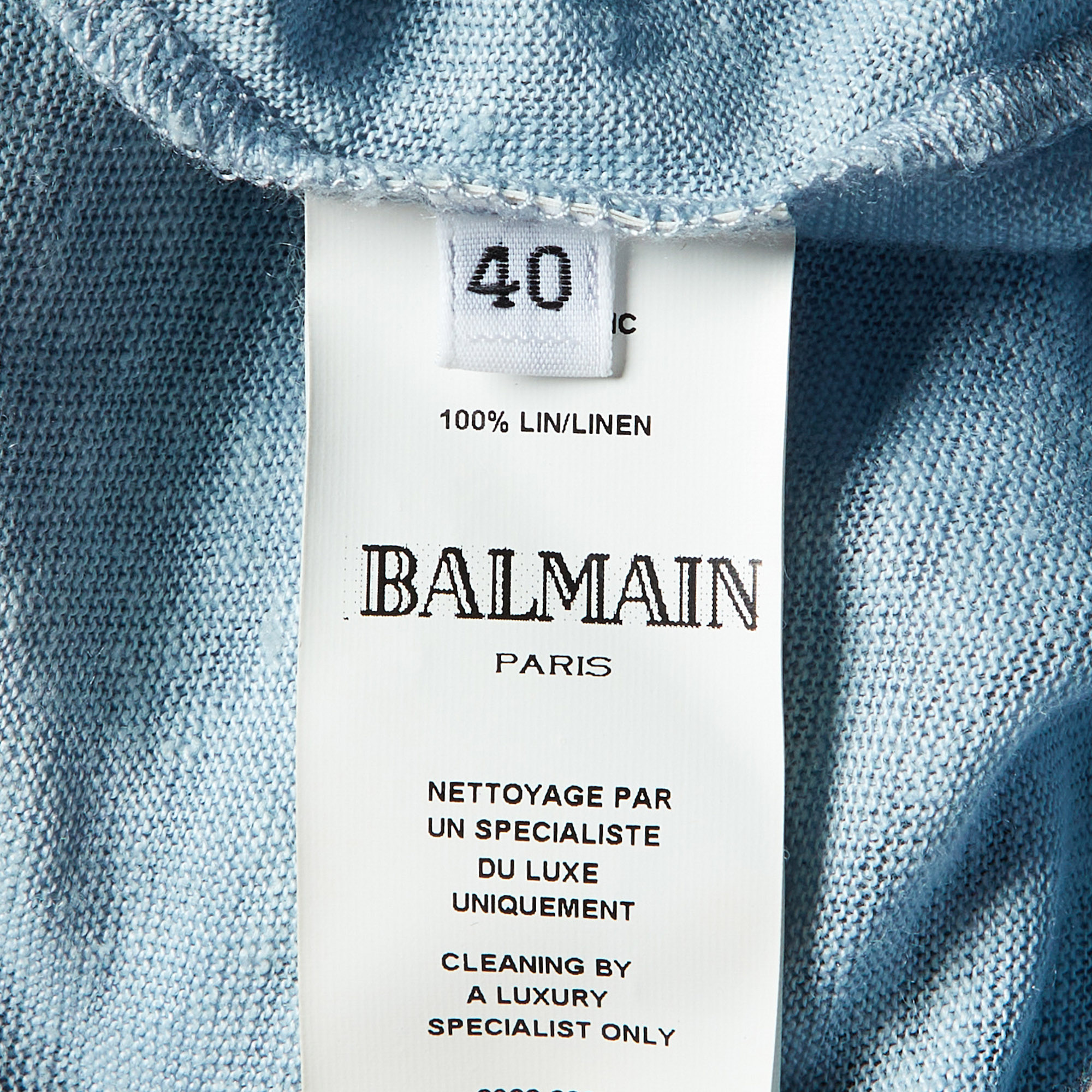 Balmain Navy Blue Cashmere Knit Lace-Up Tank Top M