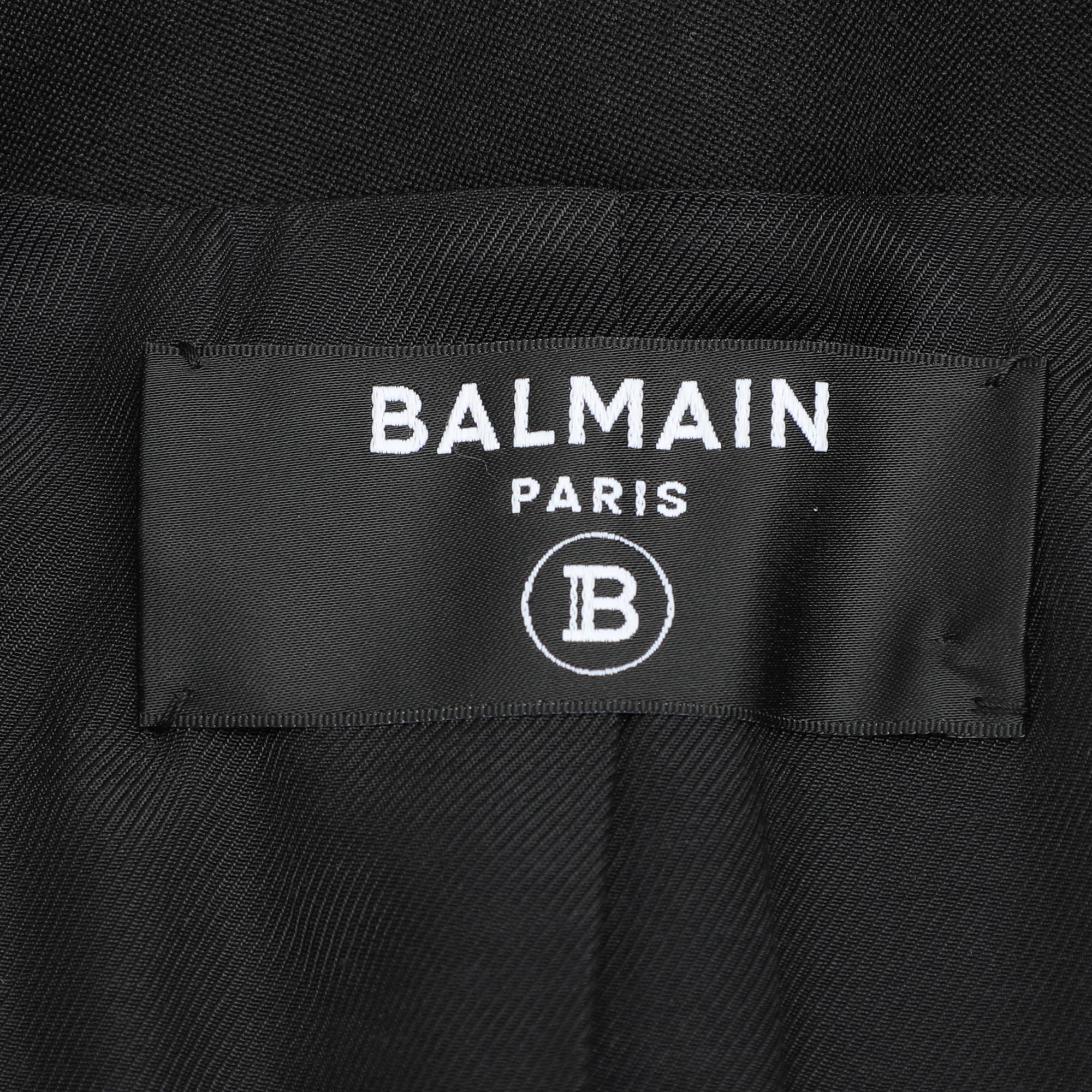 Balmain Black Wool Buttoned Front Blazer M