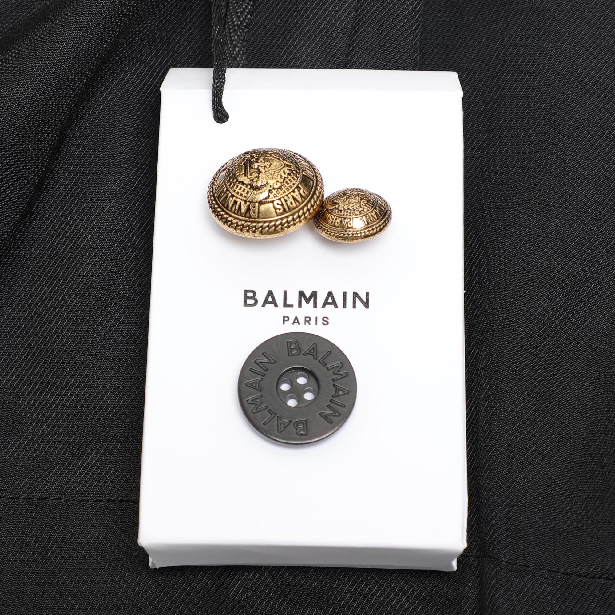 Balmain Black Wool Buttoned Front Blazer M