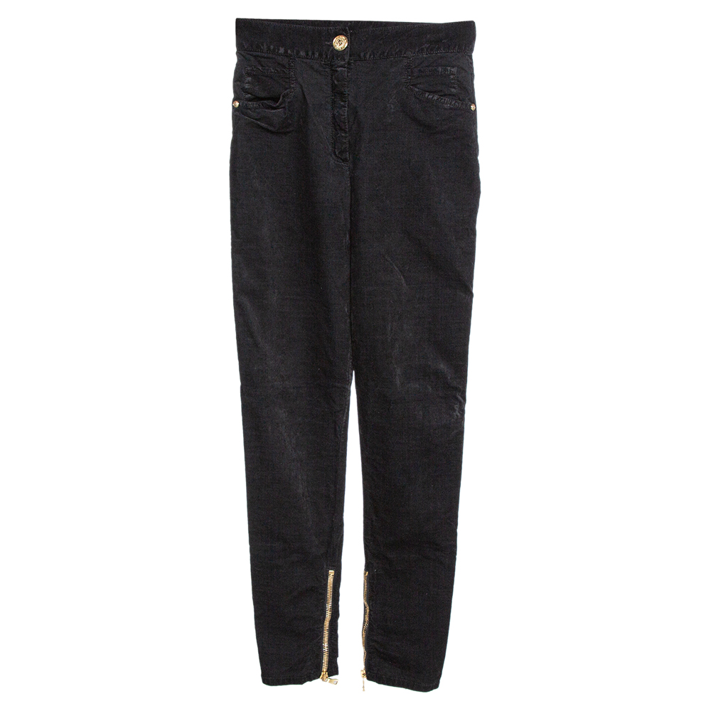 Image of Balmain Black Velvet High Waisted Tapered Pants M